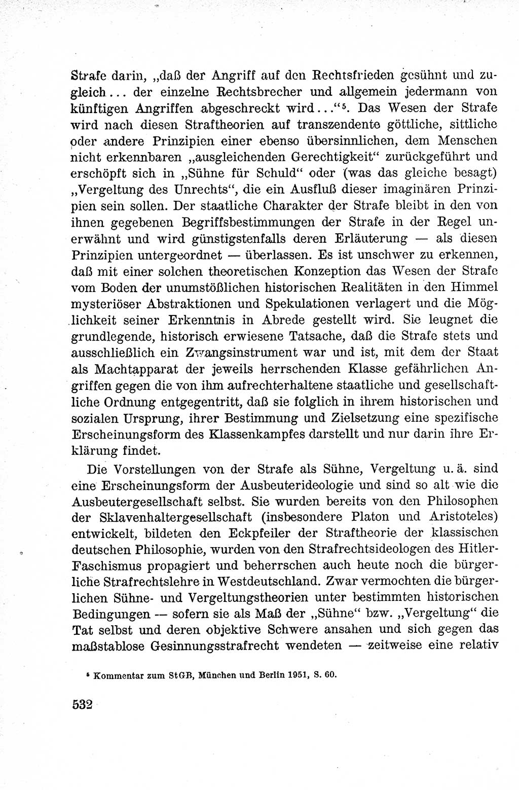 Lehrbuch des Strafrechts der Deutschen Demokratischen Republik (DDR), Allgemeiner Teil 1959, Seite 532 (Lb. Strafr. DDR AT 1959, S. 532)