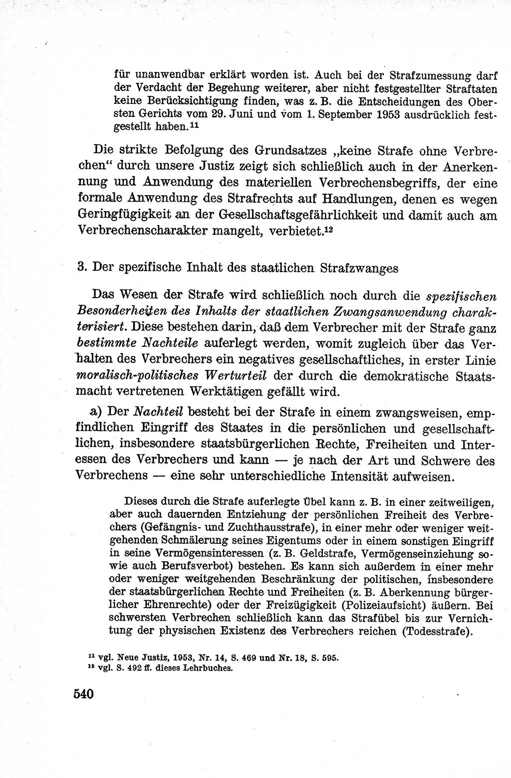Lehrbuch des Strafrechts der Deutschen Demokratischen Republik (DDR), Allgemeiner Teil 1959, Seite 540 (Lb. Strafr. DDR AT 1959, S. 540)