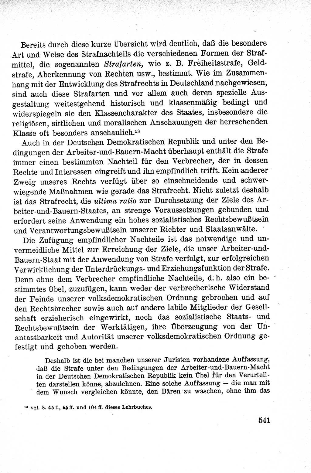 Lehrbuch des Strafrechts der Deutschen Demokratischen Republik (DDR), Allgemeiner Teil 1959, Seite 541 (Lb. Strafr. DDR AT 1959, S. 541)