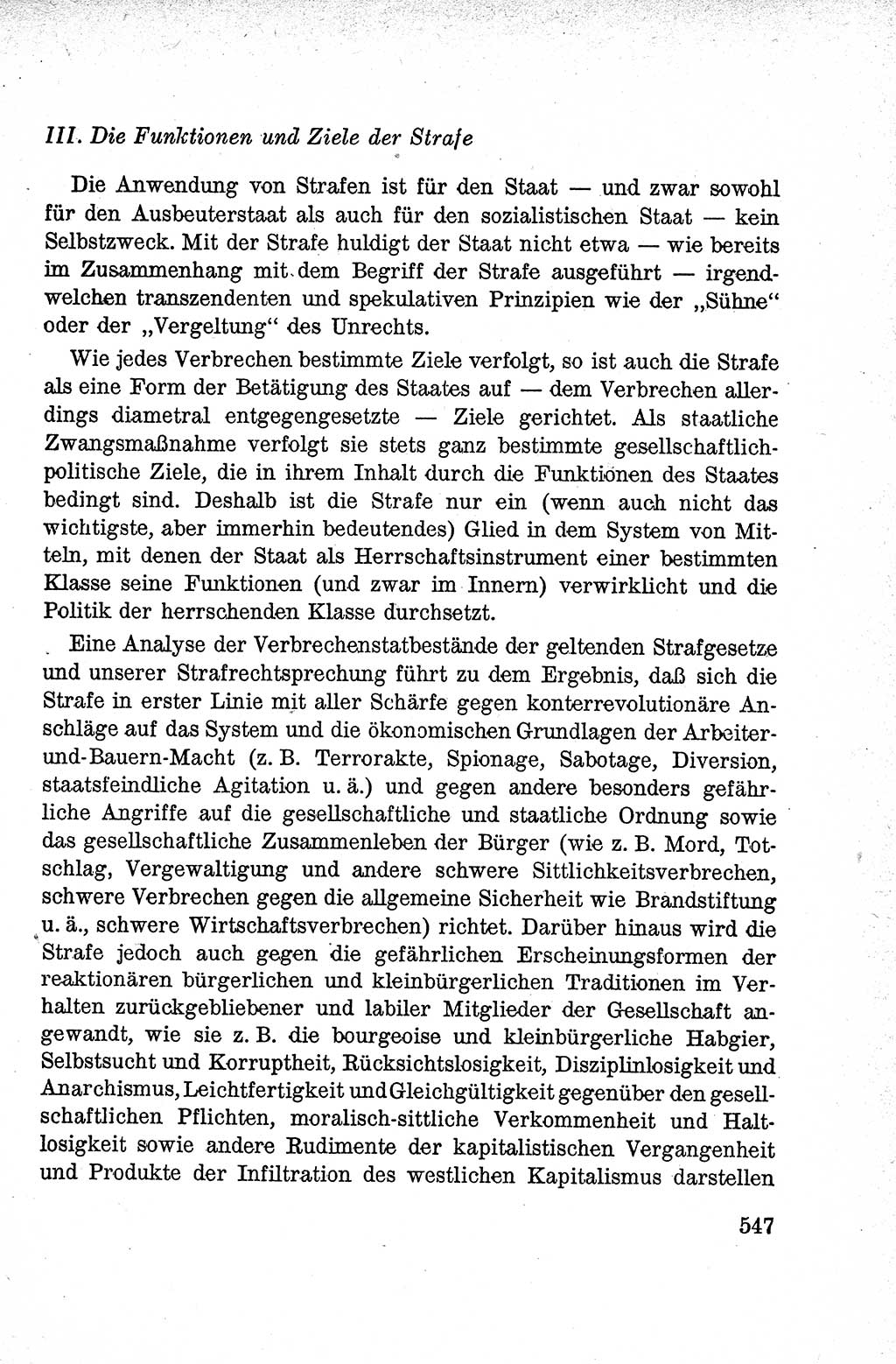 Lehrbuch des Strafrechts der Deutschen Demokratischen Republik (DDR), Allgemeiner Teil 1959, Seite 547 (Lb. Strafr. DDR AT 1959, S. 547)