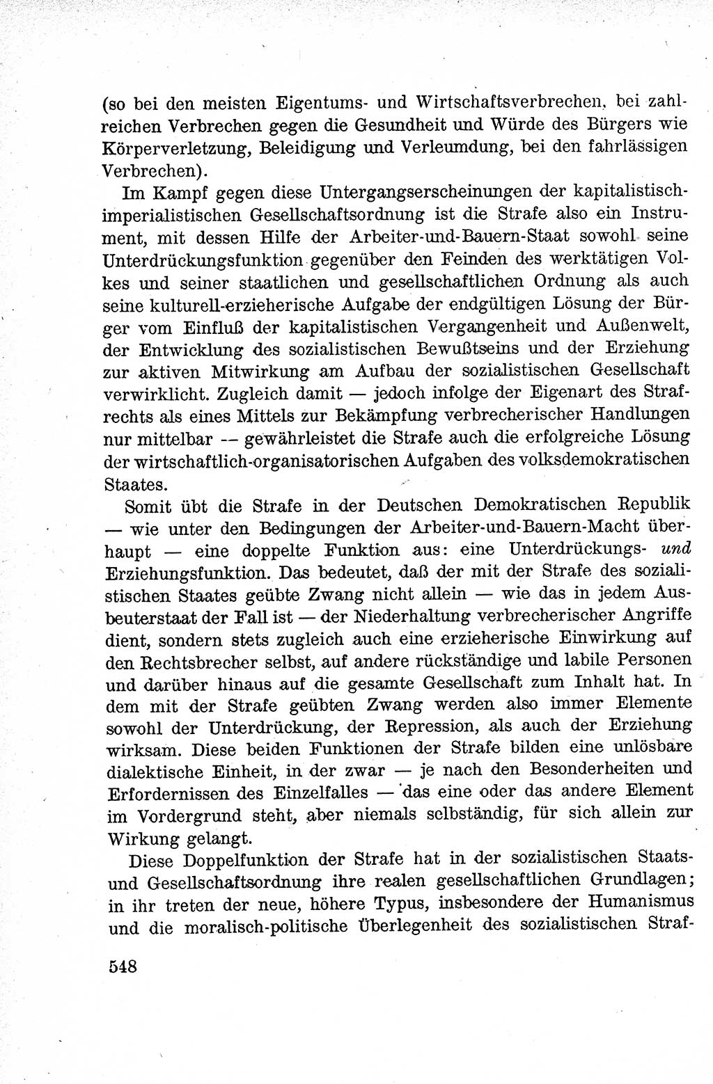 Lehrbuch des Strafrechts der Deutschen Demokratischen Republik (DDR), Allgemeiner Teil 1959, Seite 548 (Lb. Strafr. DDR AT 1959, S. 548)