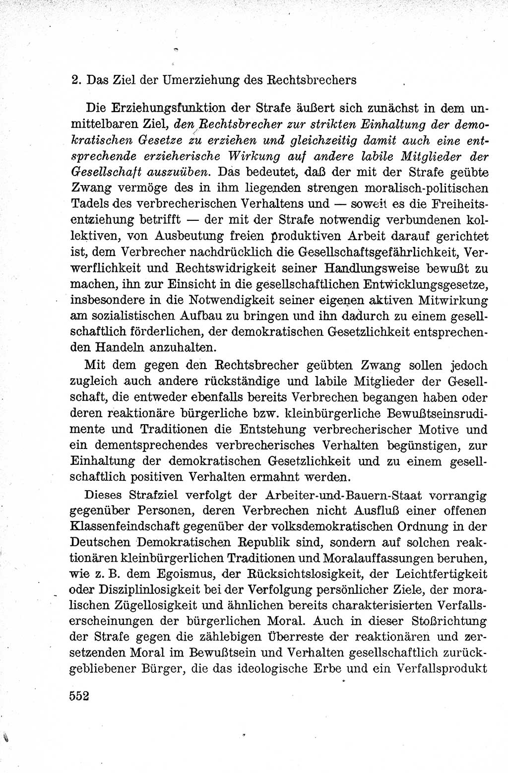 Lehrbuch des Strafrechts der Deutschen Demokratischen Republik (DDR), Allgemeiner Teil 1959, Seite 552 (Lb. Strafr. DDR AT 1959, S. 552)