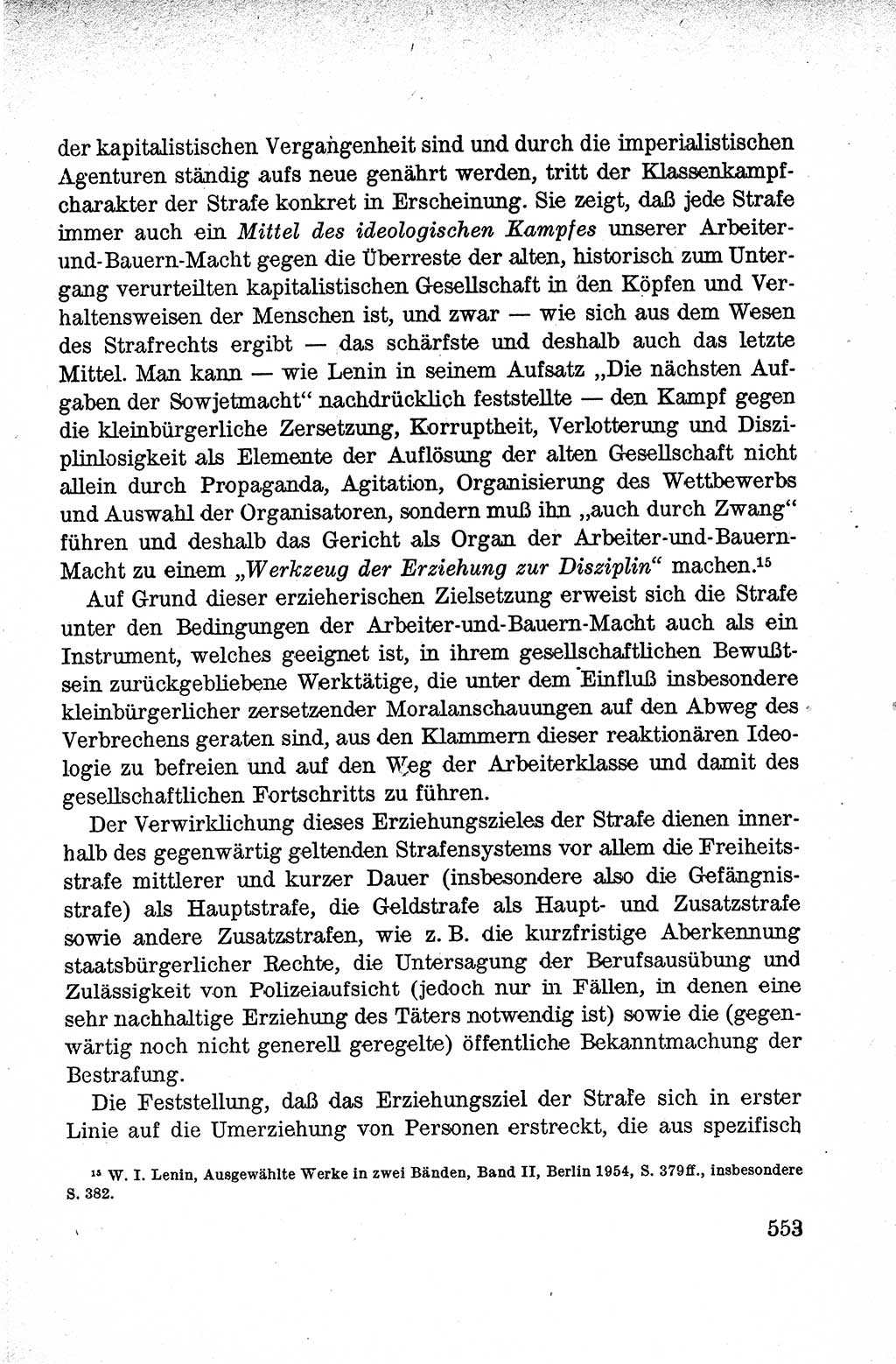 Lehrbuch des Strafrechts der Deutschen Demokratischen Republik (DDR), Allgemeiner Teil 1959, Seite 553 (Lb. Strafr. DDR AT 1959, S. 553)