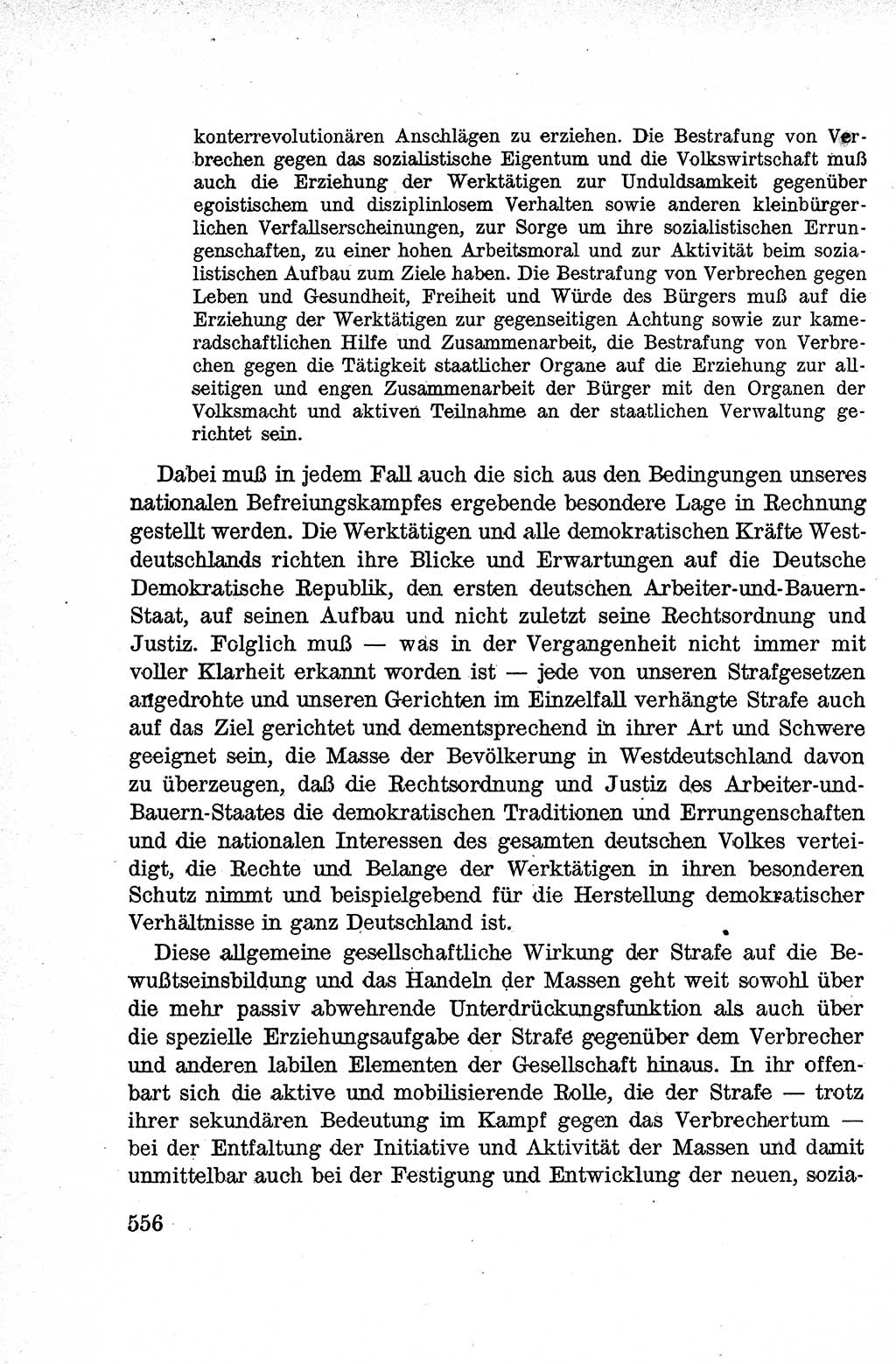 Lehrbuch des Strafrechts der Deutschen Demokratischen Republik (DDR), Allgemeiner Teil 1959, Seite 556 (Lb. Strafr. DDR AT 1959, S. 556)
