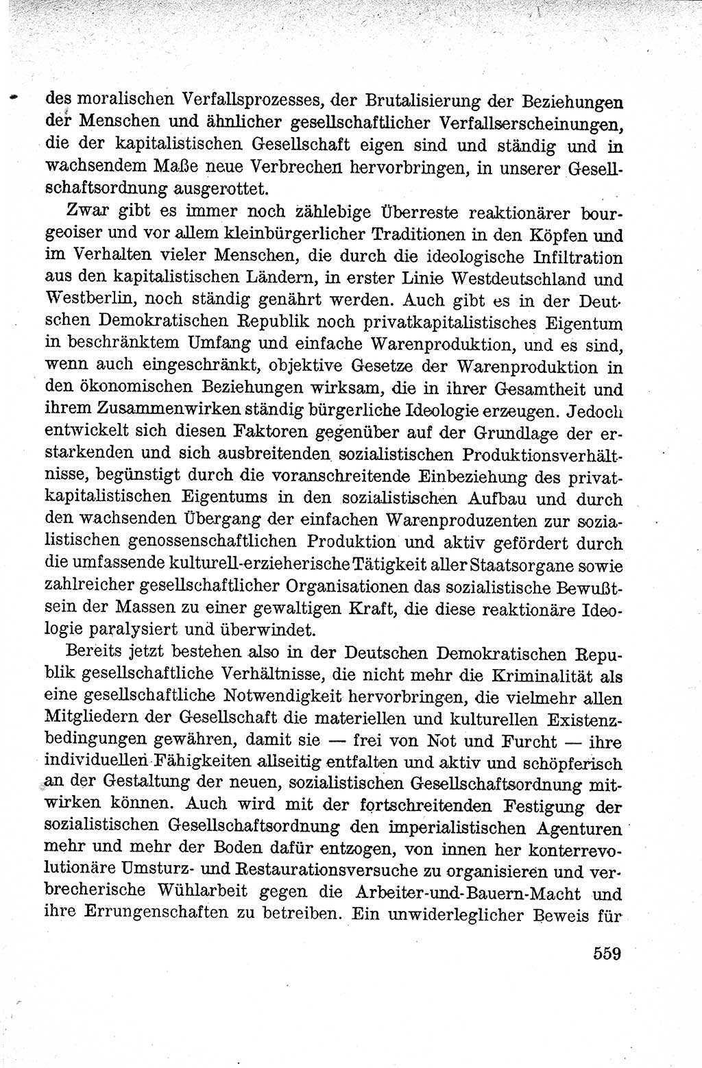 Lehrbuch des Strafrechts der Deutschen Demokratischen Republik (DDR), Allgemeiner Teil 1959, Seite 559 (Lb. Strafr. DDR AT 1959, S. 559)