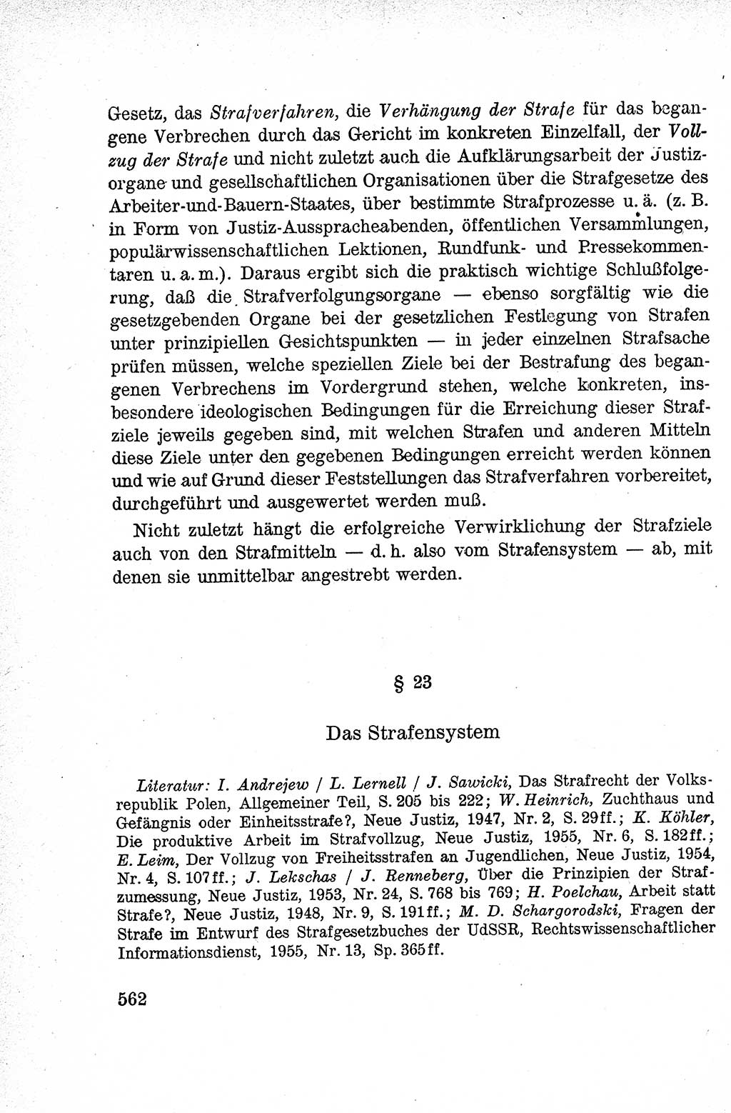 Lehrbuch des Strafrechts der Deutschen Demokratischen Republik (DDR), Allgemeiner Teil 1959, Seite 562 (Lb. Strafr. DDR AT 1959, S. 562)