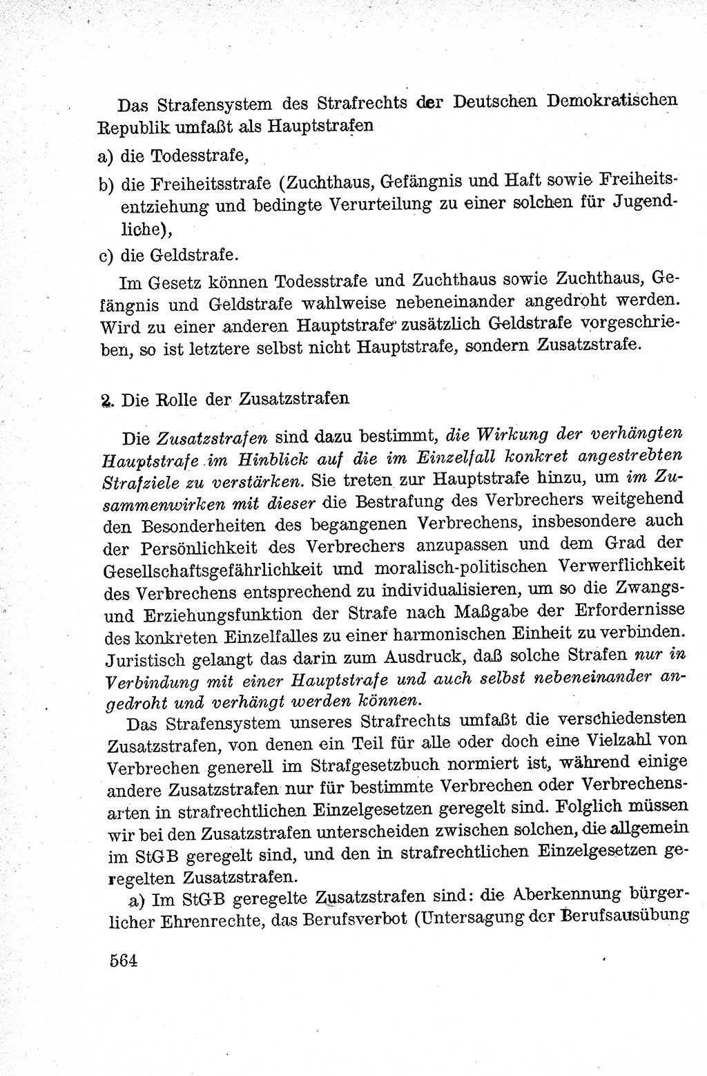 Lehrbuch des Strafrechts der Deutschen Demokratischen Republik (DDR), Allgemeiner Teil 1959, Seite 564 (Lb. Strafr. DDR AT 1959, S. 564)