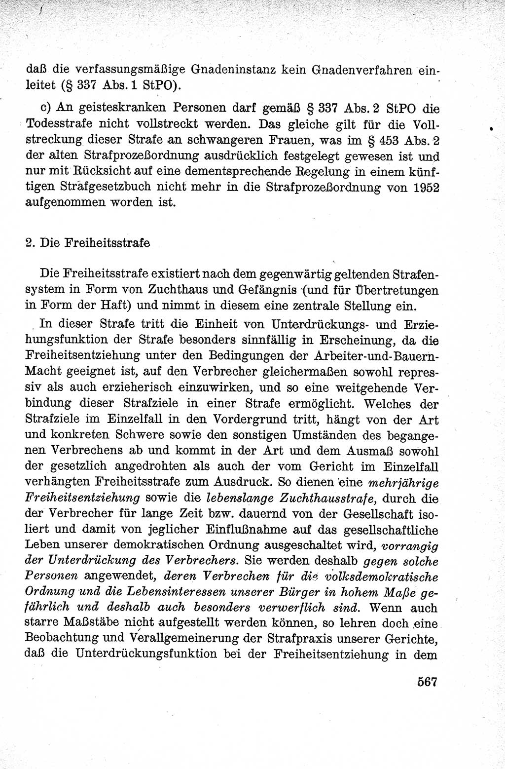 Lehrbuch des Strafrechts der Deutschen Demokratischen Republik (DDR), Allgemeiner Teil 1959, Seite 567 (Lb. Strafr. DDR AT 1959, S. 567)