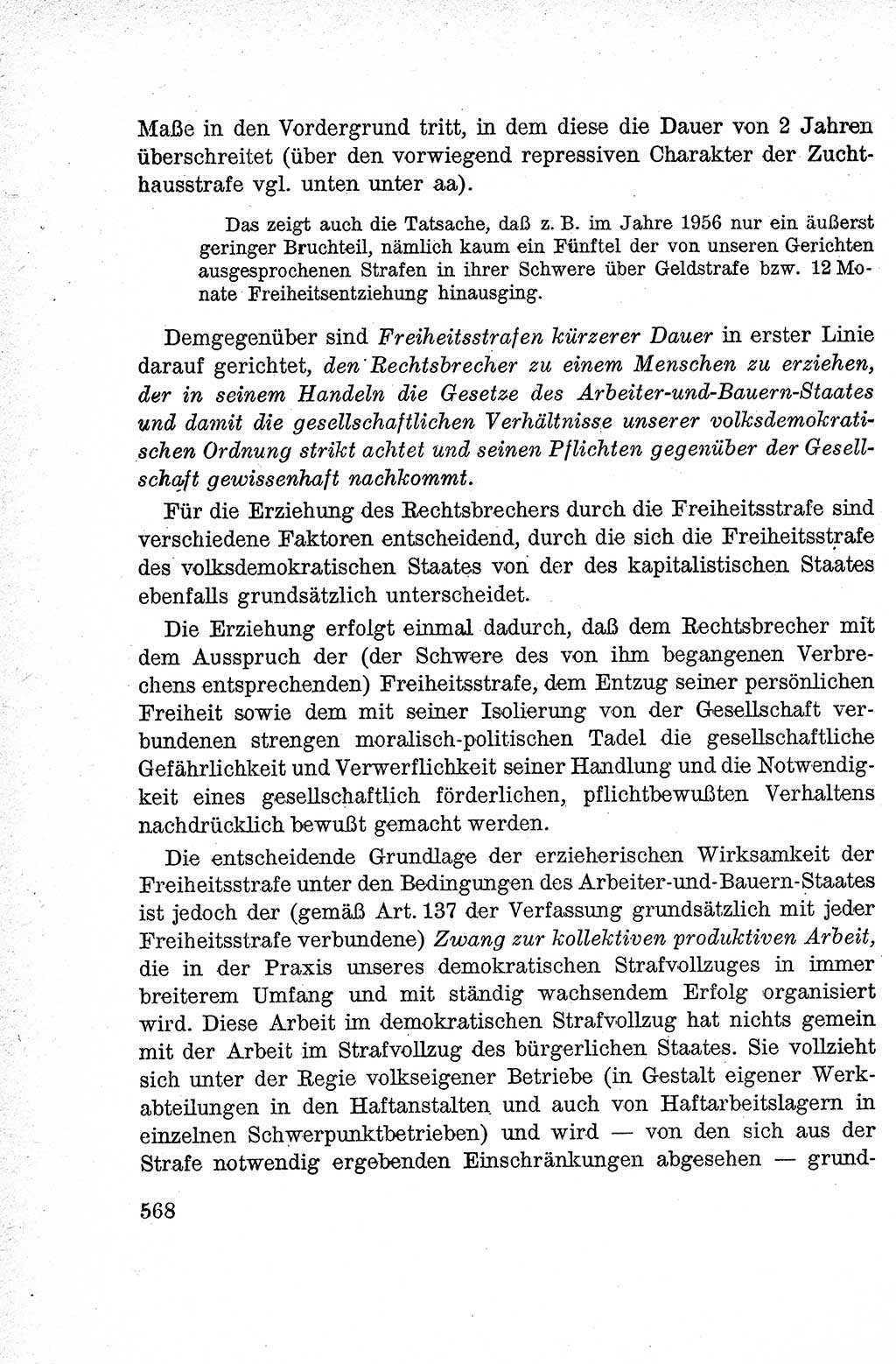 Lehrbuch des Strafrechts der Deutschen Demokratischen Republik (DDR), Allgemeiner Teil 1959, Seite 568 (Lb. Strafr. DDR AT 1959, S. 568)