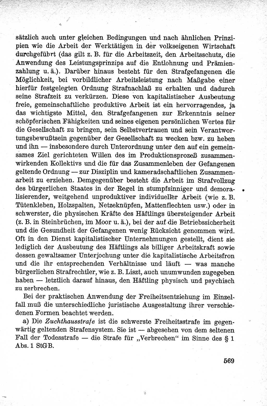 Lehrbuch des Strafrechts der Deutschen Demokratischen Republik (DDR), Allgemeiner Teil 1959, Seite 569 (Lb. Strafr. DDR AT 1959, S. 569)