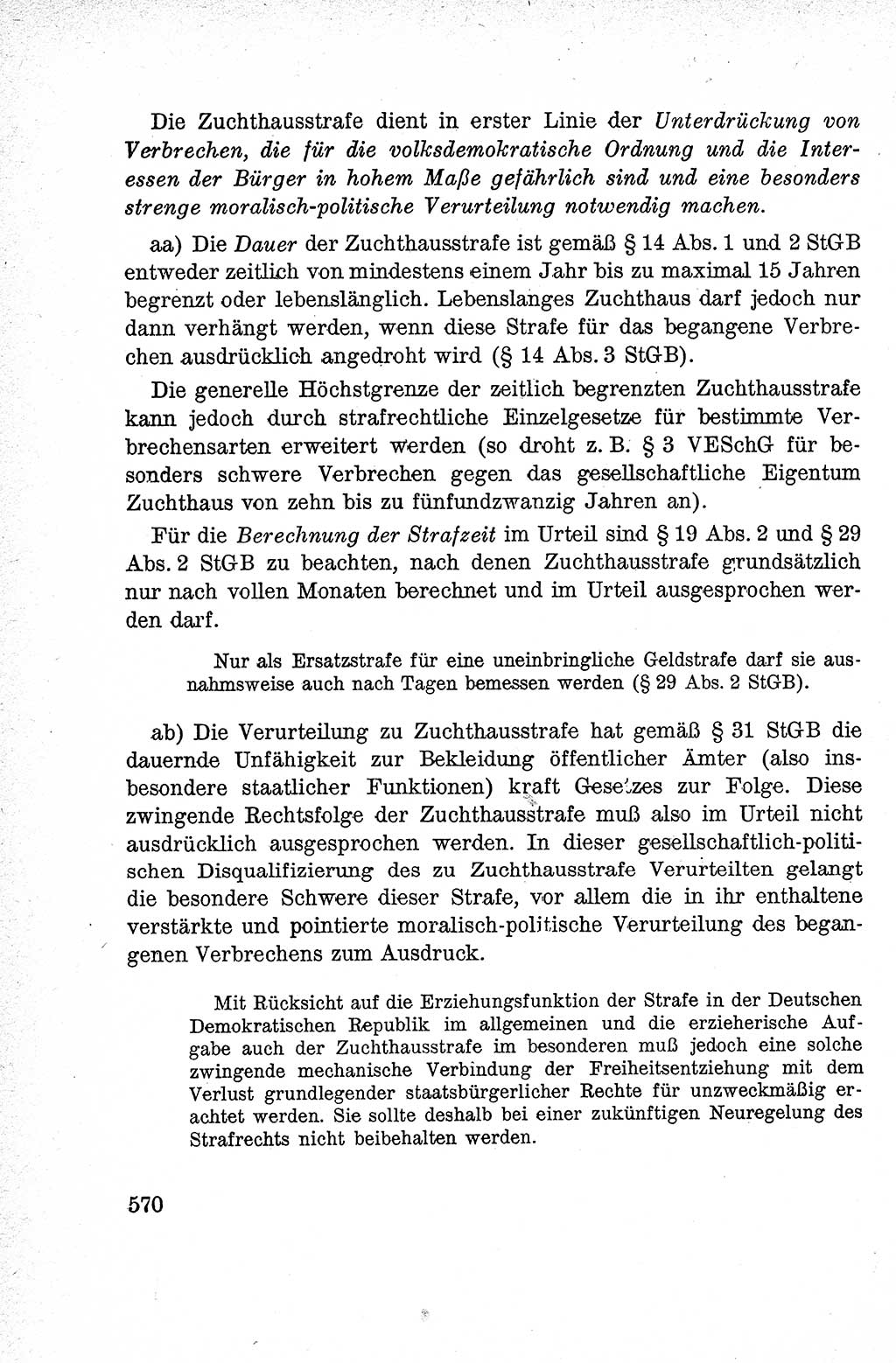 Lehrbuch des Strafrechts der Deutschen Demokratischen Republik (DDR), Allgemeiner Teil 1959, Seite 570 (Lb. Strafr. DDR AT 1959, S. 570)
