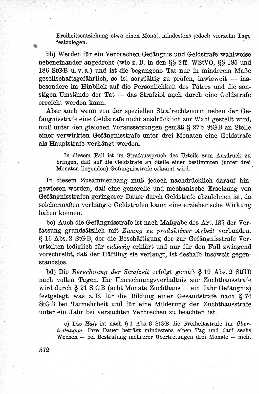 Lehrbuch des Strafrechts der Deutschen Demokratischen Republik (DDR), Allgemeiner Teil 1959, Seite 572 (Lb. Strafr. DDR AT 1959, S. 572)