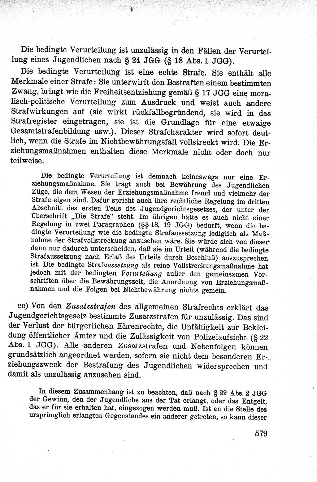 Lehrbuch des Strafrechts der Deutschen Demokratischen Republik (DDR), Allgemeiner Teil 1959, Seite 579 (Lb. Strafr. DDR AT 1959, S. 579)