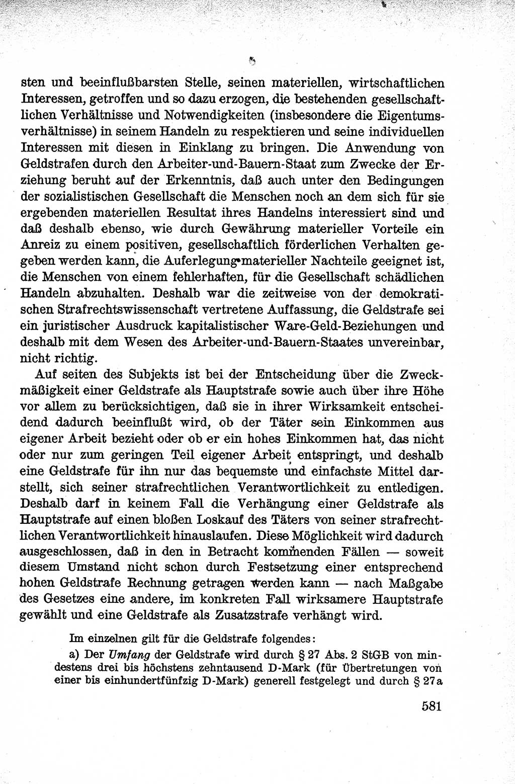 Lehrbuch des Strafrechts der Deutschen Demokratischen Republik (DDR), Allgemeiner Teil 1959, Seite 581 (Lb. Strafr. DDR AT 1959, S. 581)