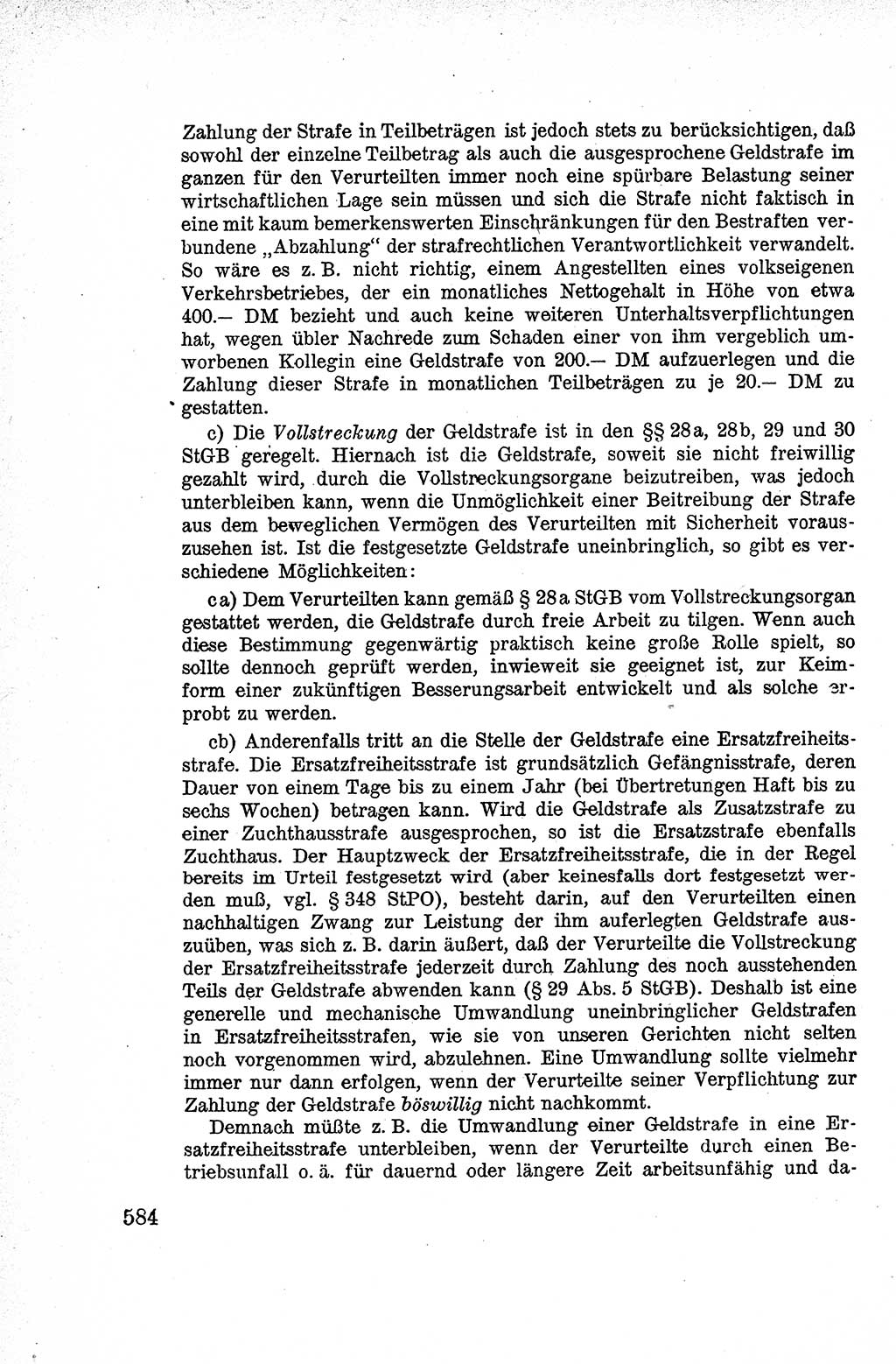 Lehrbuch des Strafrechts der Deutschen Demokratischen Republik (DDR), Allgemeiner Teil 1959, Seite 584 (Lb. Strafr. DDR AT 1959, S. 584)