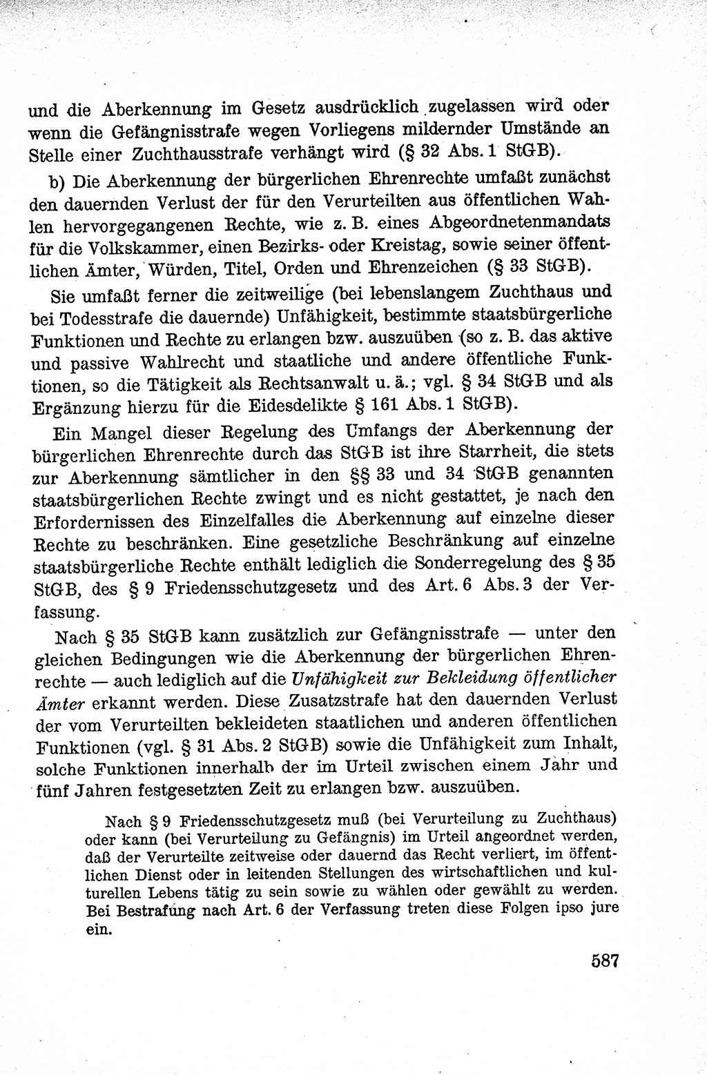 Lehrbuch des Strafrechts der Deutschen Demokratischen Republik (DDR), Allgemeiner Teil 1959, Seite 587 (Lb. Strafr. DDR AT 1959, S. 587)