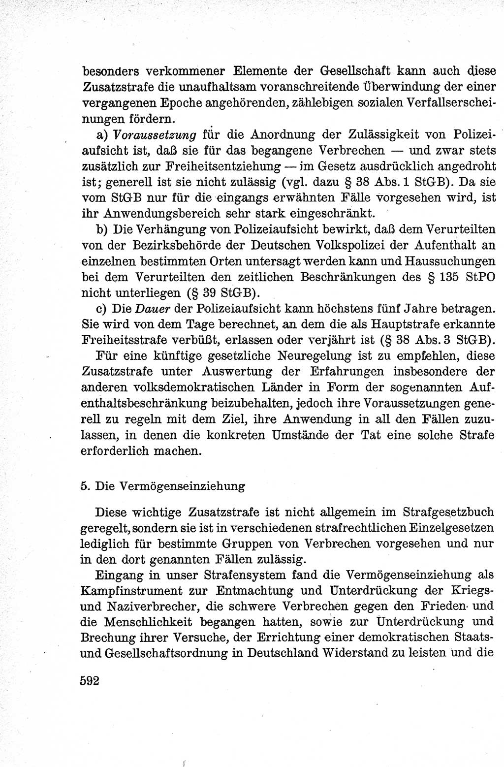 Lehrbuch des Strafrechts der Deutschen Demokratischen Republik (DDR), Allgemeiner Teil 1959, Seite 592 (Lb. Strafr. DDR AT 1959, S. 592)