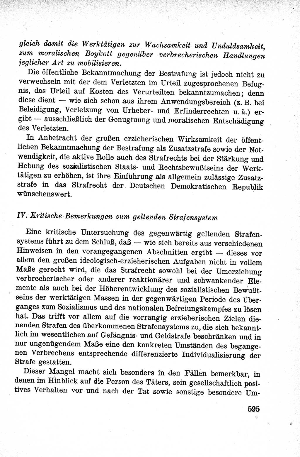 Lehrbuch des Strafrechts der Deutschen Demokratischen Republik (DDR), Allgemeiner Teil 1959, Seite 595 (Lb. Strafr. DDR AT 1959, S. 595)