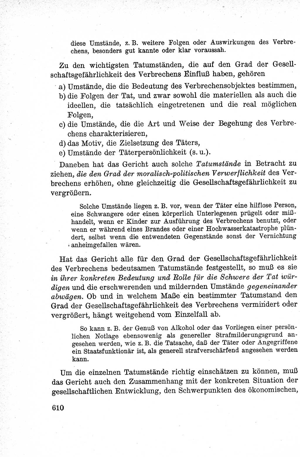Lehrbuch des Strafrechts der Deutschen Demokratischen Republik (DDR), Allgemeiner Teil 1959, Seite 610 (Lb. Strafr. DDR AT 1959, S. 610)