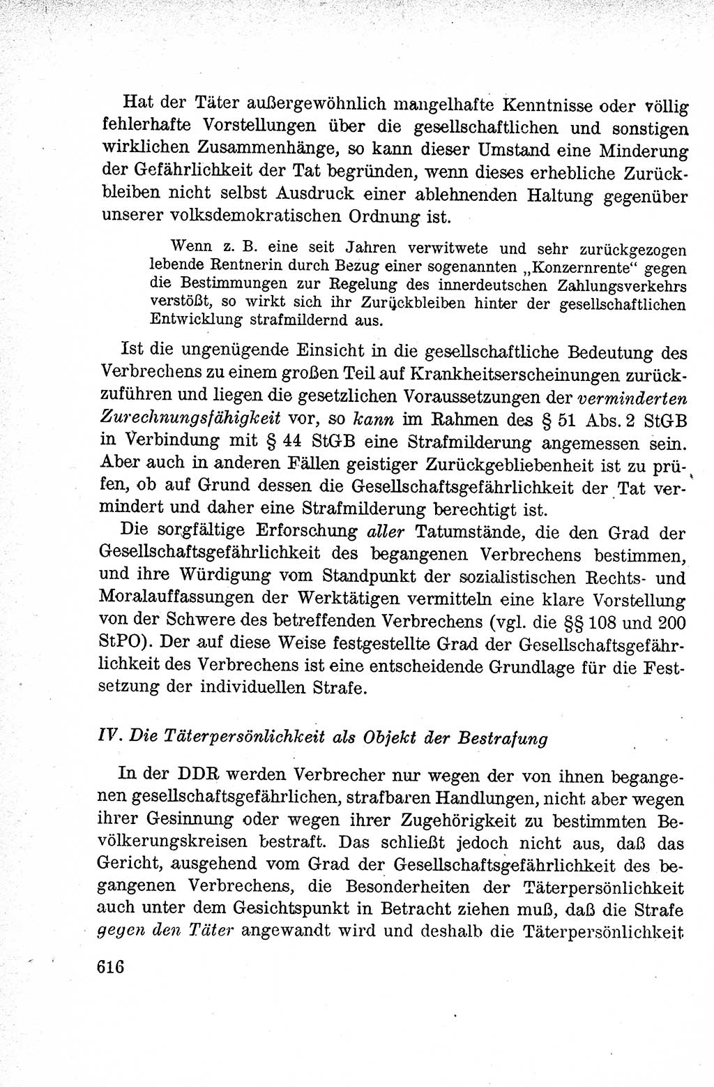 Lehrbuch des Strafrechts der Deutschen Demokratischen Republik (DDR), Allgemeiner Teil 1959, Seite 616 (Lb. Strafr. DDR AT 1959, S. 616)