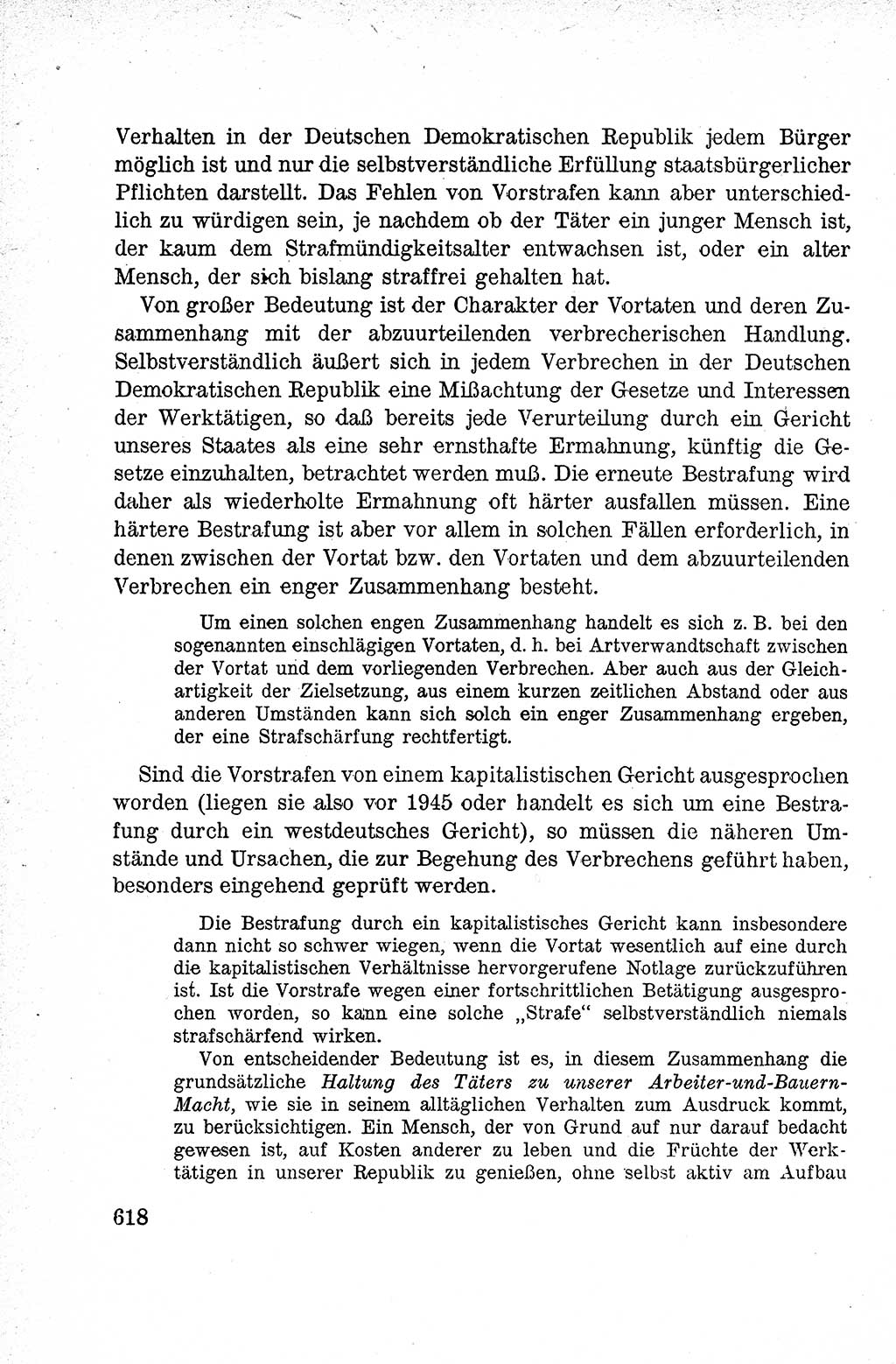 Lehrbuch des Strafrechts der Deutschen Demokratischen Republik (DDR), Allgemeiner Teil 1959, Seite 618 (Lb. Strafr. DDR AT 1959, S. 618)