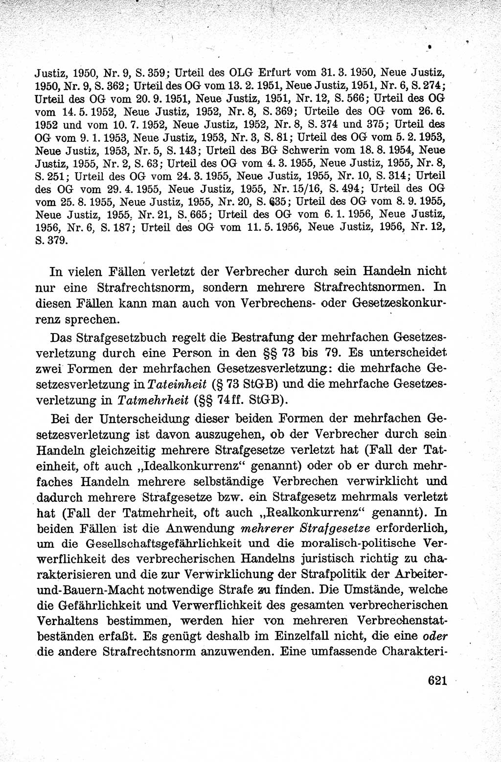 Lehrbuch des Strafrechts der Deutschen Demokratischen Republik (DDR), Allgemeiner Teil 1959, Seite 621 (Lb. Strafr. DDR AT 1959, S. 621)