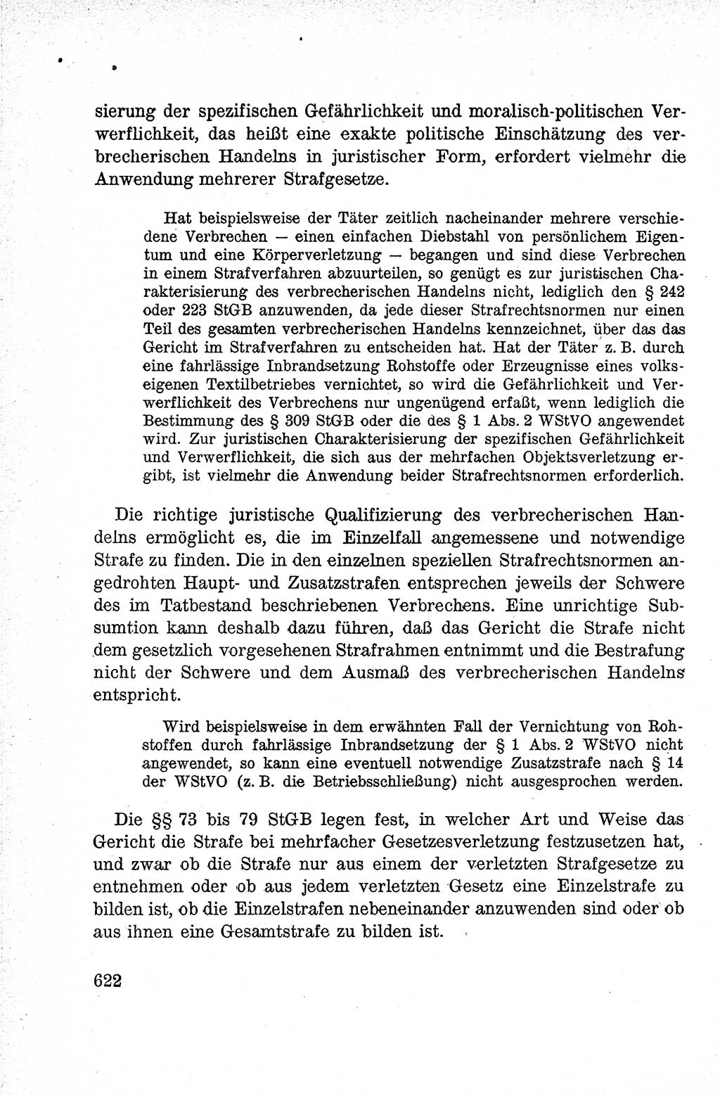 Lehrbuch des Strafrechts der Deutschen Demokratischen Republik (DDR), Allgemeiner Teil 1959, Seite 622 (Lb. Strafr. DDR AT 1959, S. 622)