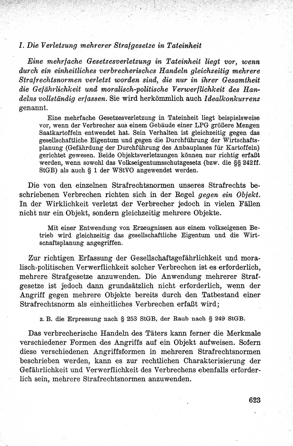 Lehrbuch des Strafrechts der Deutschen Demokratischen Republik (DDR), Allgemeiner Teil 1959, Seite 623 (Lb. Strafr. DDR AT 1959, S. 623)