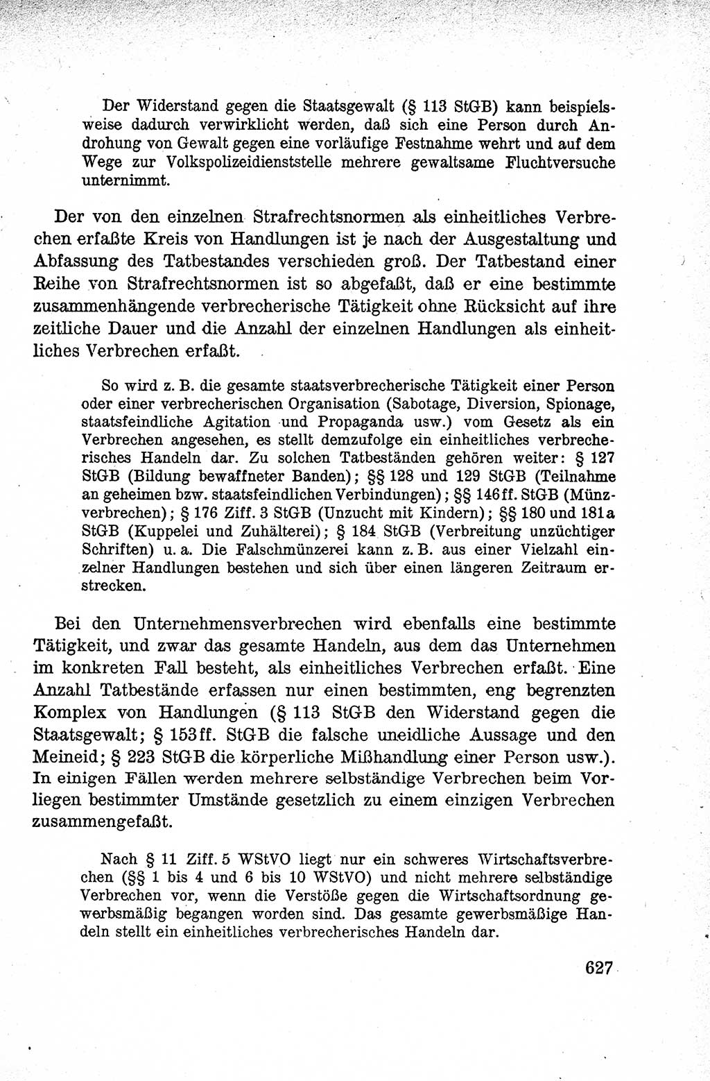 Lehrbuch des Strafrechts der Deutschen Demokratischen Republik (DDR), Allgemeiner Teil 1959, Seite 627 (Lb. Strafr. DDR AT 1959, S. 627)