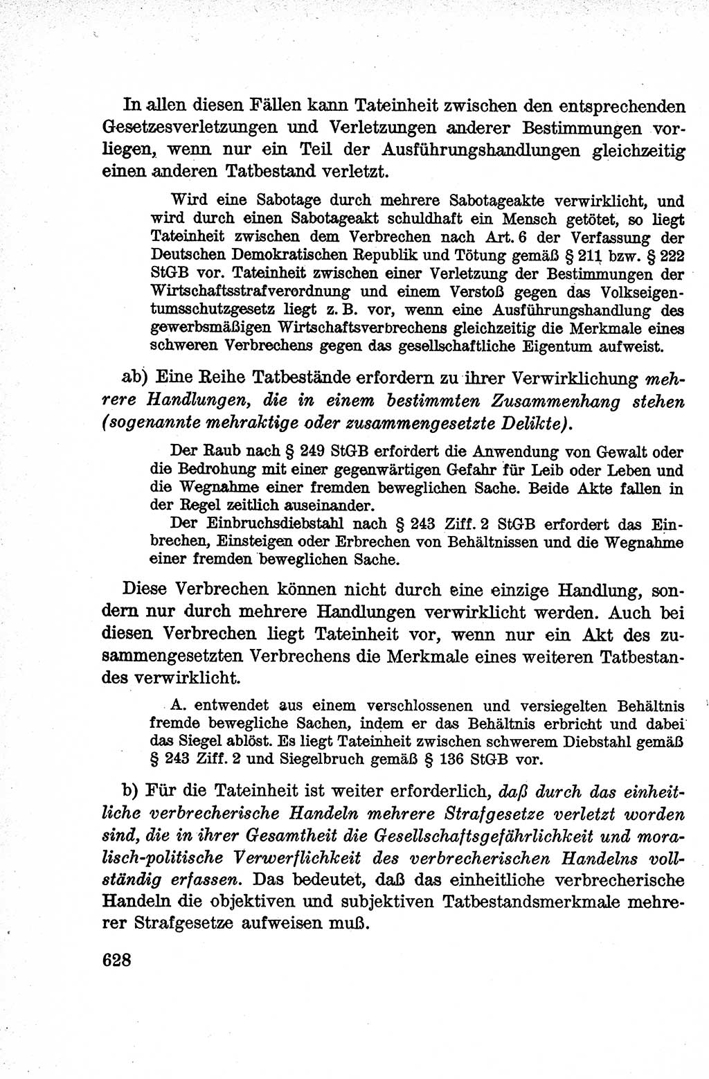 Lehrbuch des Strafrechts der Deutschen Demokratischen Republik (DDR), Allgemeiner Teil 1959, Seite 628 (Lb. Strafr. DDR AT 1959, S. 628)