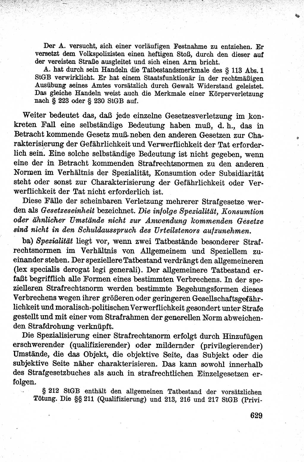 Lehrbuch des Strafrechts der Deutschen Demokratischen Republik (DDR), Allgemeiner Teil 1959, Seite 629 (Lb. Strafr. DDR AT 1959, S. 629)