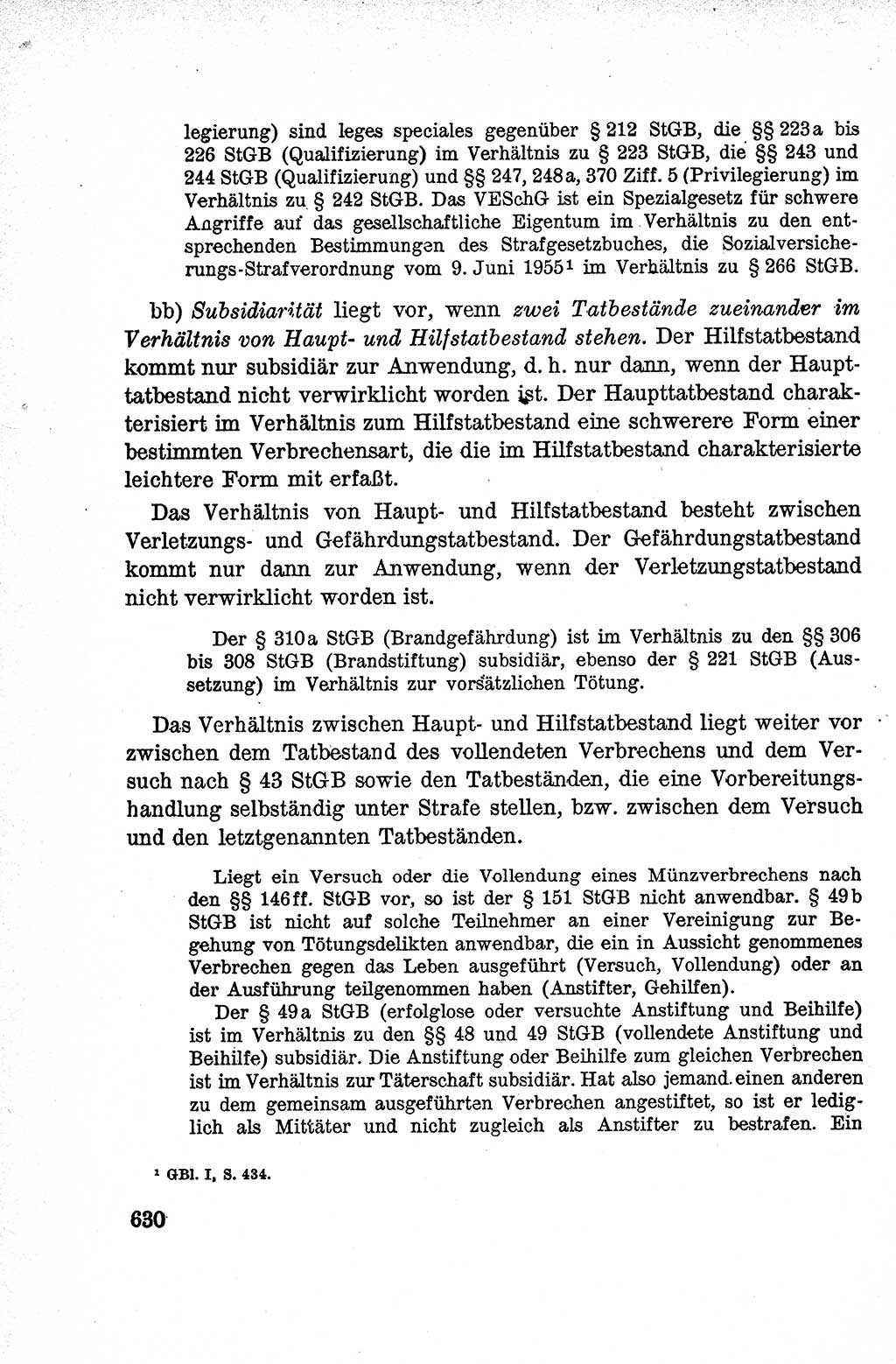 Lehrbuch des Strafrechts der Deutschen Demokratischen Republik (DDR), Allgemeiner Teil 1959, Seite 630 (Lb. Strafr. DDR AT 1959, S. 630)