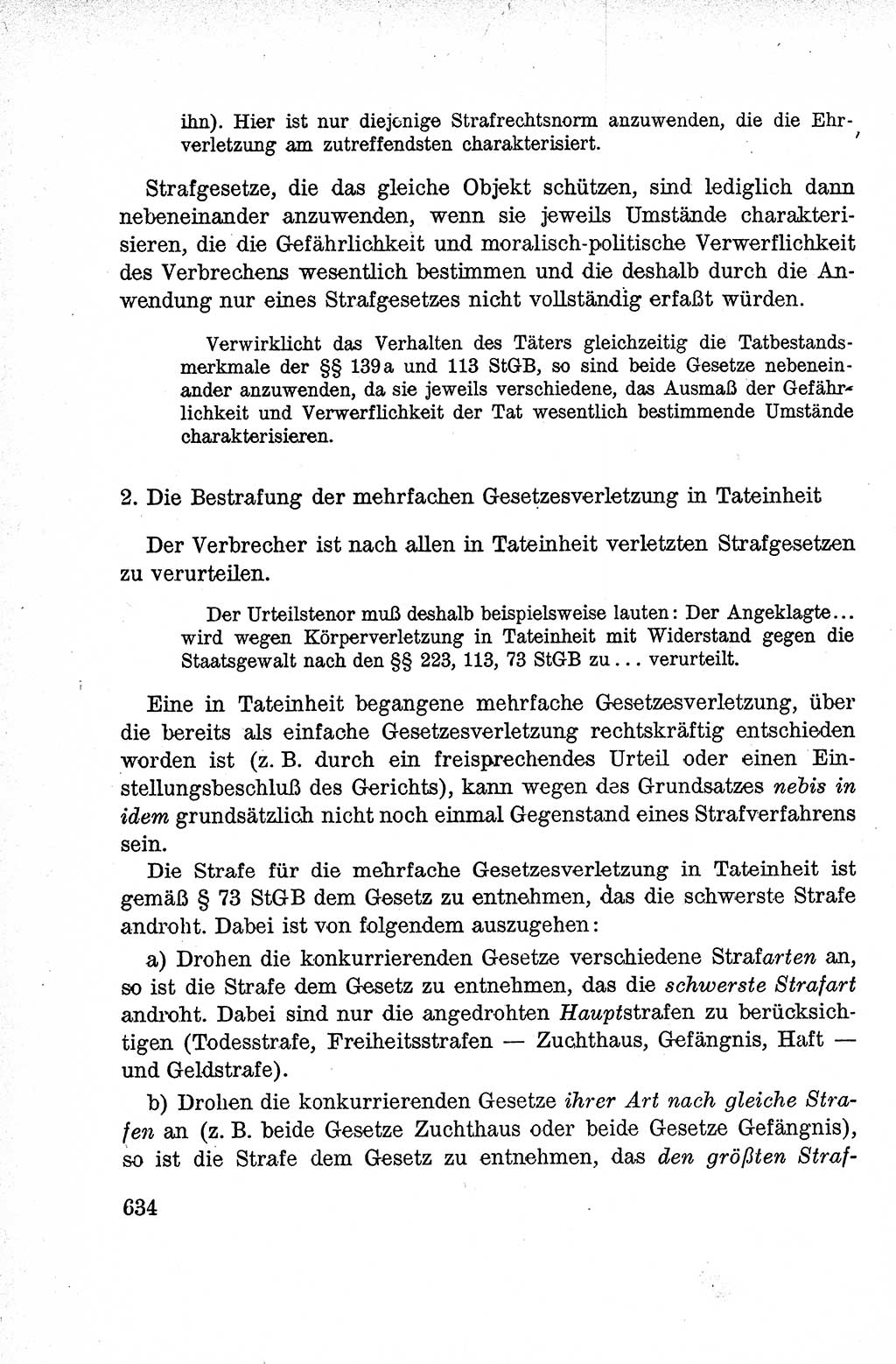 Lehrbuch des Strafrechts der Deutschen Demokratischen Republik (DDR), Allgemeiner Teil 1959, Seite 634 (Lb. Strafr. DDR AT 1959, S. 634)