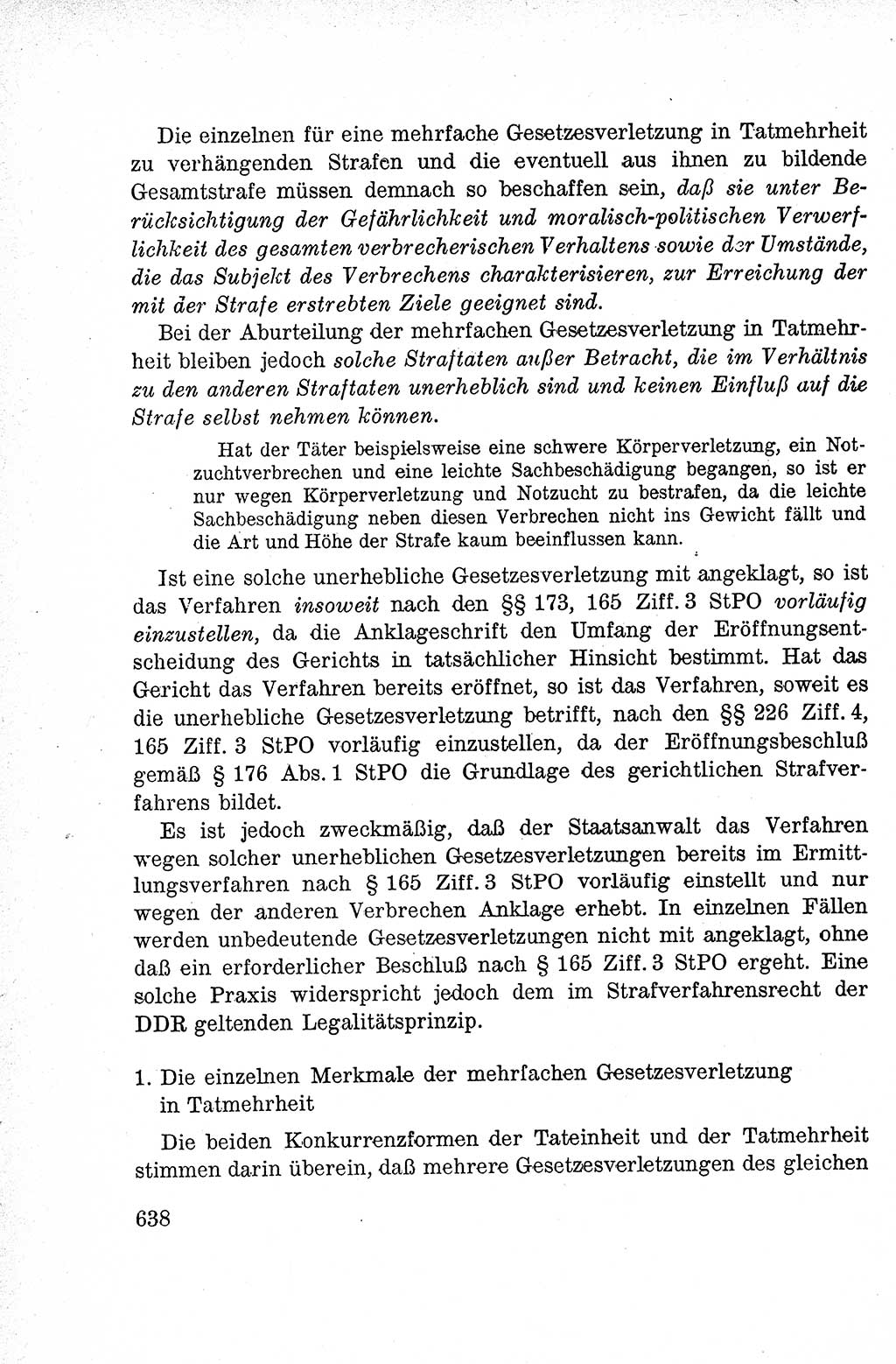 Lehrbuch des Strafrechts der Deutschen Demokratischen Republik (DDR), Allgemeiner Teil 1959, Seite 638 (Lb. Strafr. DDR AT 1959, S. 638)
