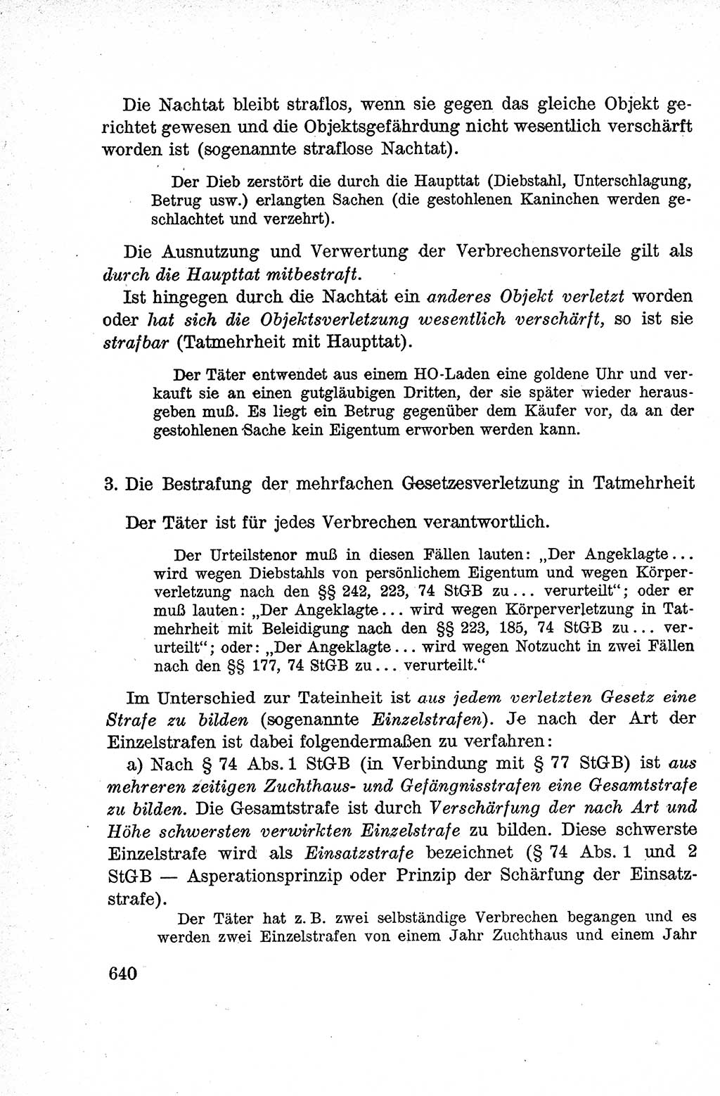 Lehrbuch des Strafrechts der Deutschen Demokratischen Republik (DDR), Allgemeiner Teil 1959, Seite 640 (Lb. Strafr. DDR AT 1959, S. 640)