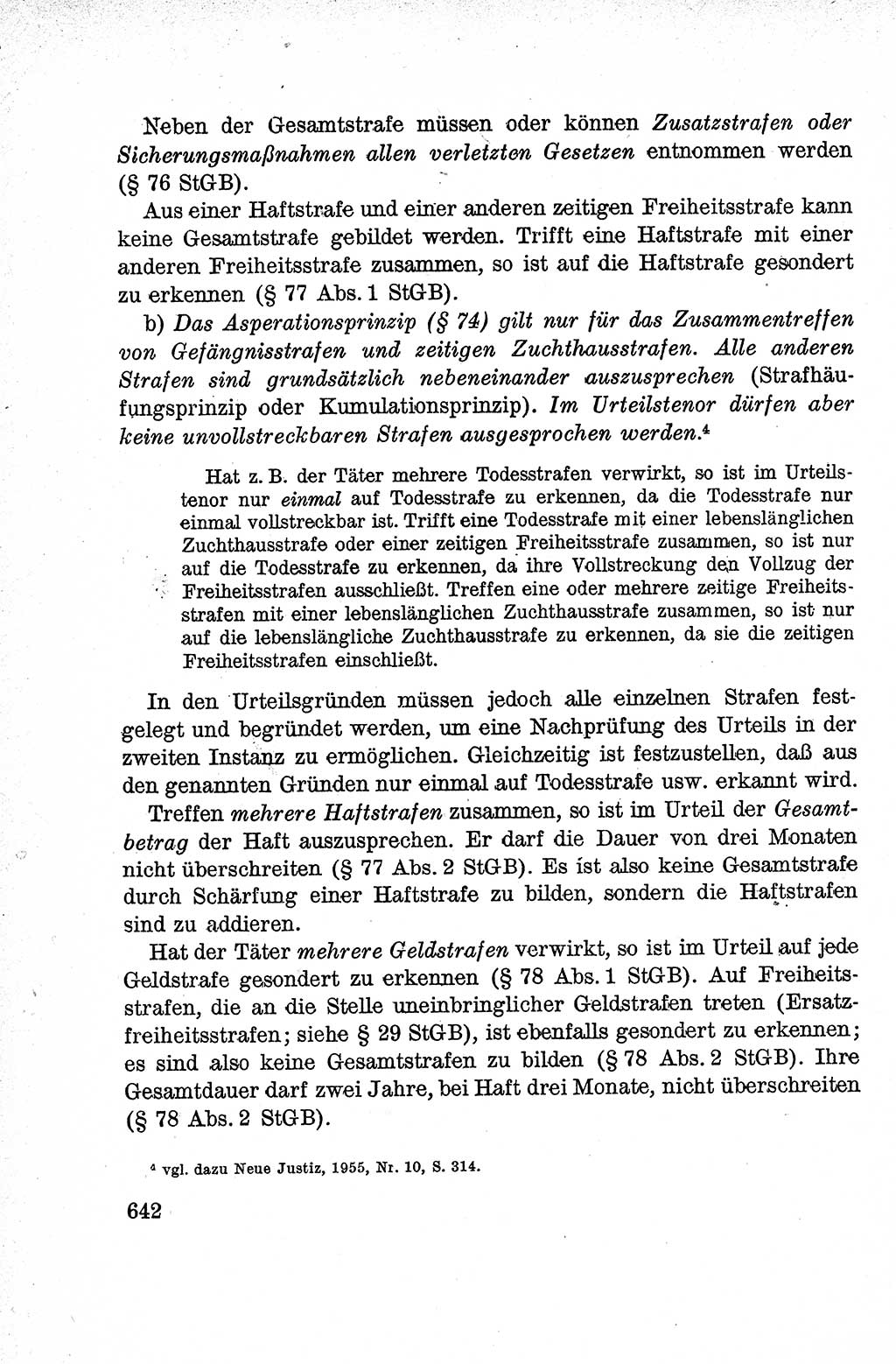 Lehrbuch des Strafrechts der Deutschen Demokratischen Republik (DDR), Allgemeiner Teil 1959, Seite 642 (Lb. Strafr. DDR AT 1959, S. 642)