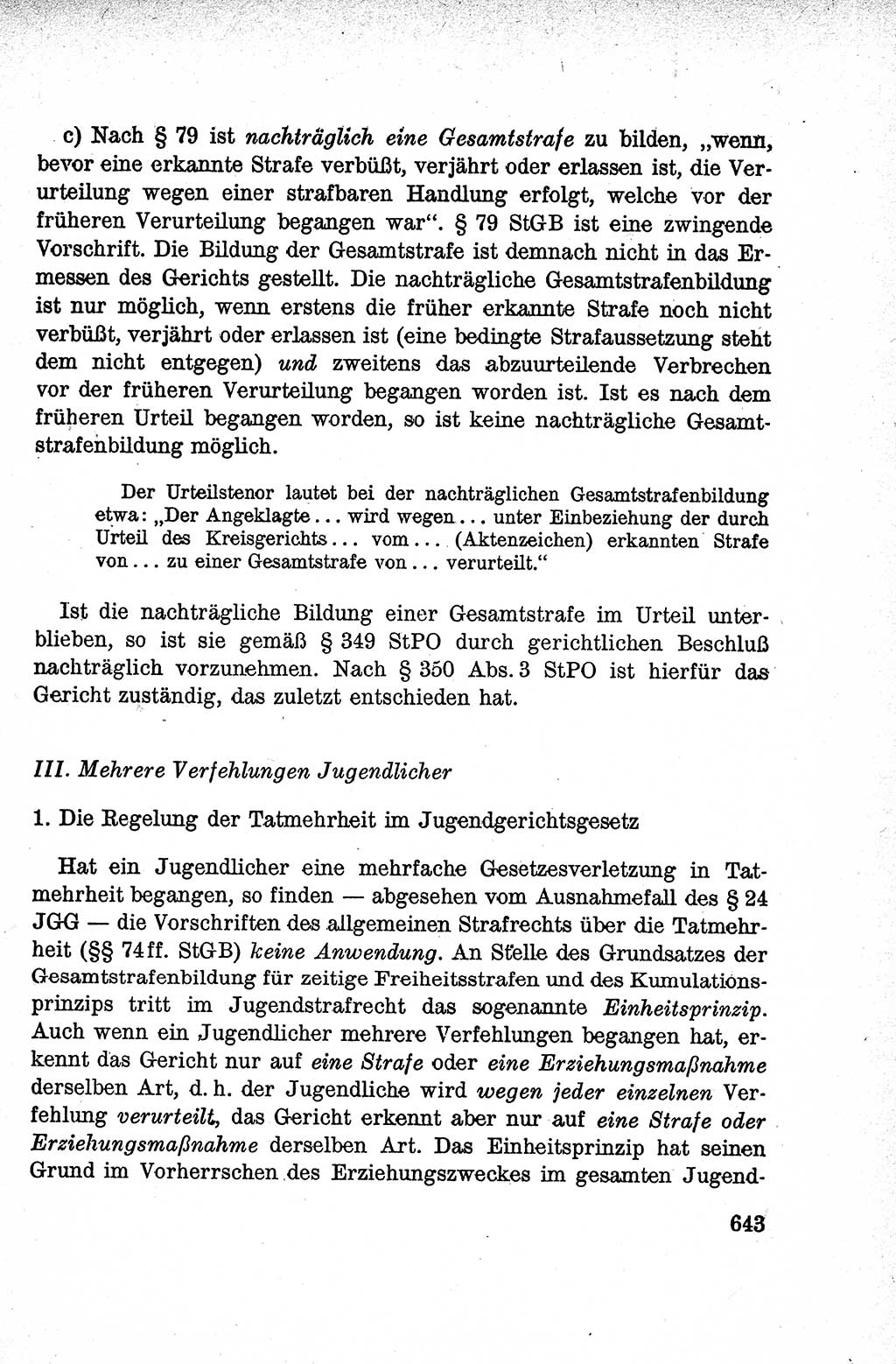 Lehrbuch des Strafrechts der Deutschen Demokratischen Republik (DDR), Allgemeiner Teil 1959, Seite 643 (Lb. Strafr. DDR AT 1959, S. 643)