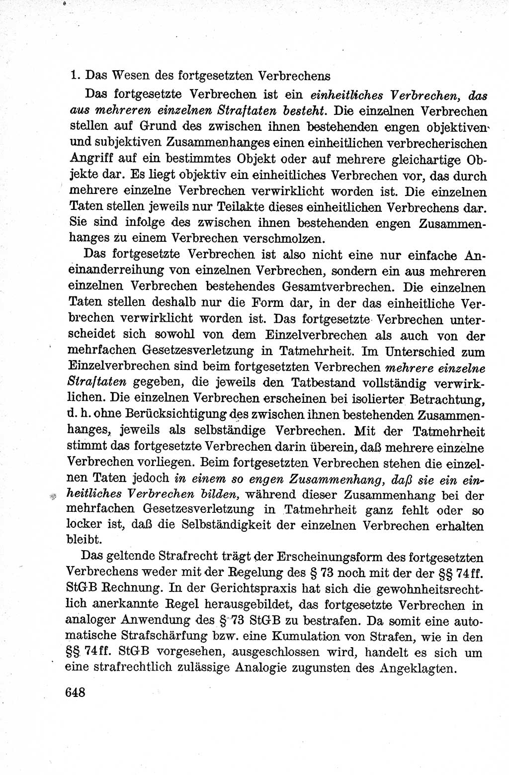 Lehrbuch des Strafrechts der Deutschen Demokratischen Republik (DDR), Allgemeiner Teil 1959, Seite 648 (Lb. Strafr. DDR AT 1959, S. 648)