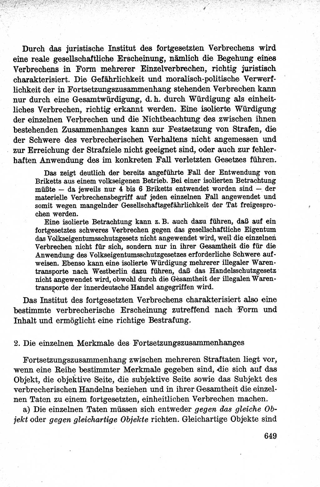 Lehrbuch des Strafrechts der Deutschen Demokratischen Republik (DDR), Allgemeiner Teil 1959, Seite 649 (Lb. Strafr. DDR AT 1959, S. 649)