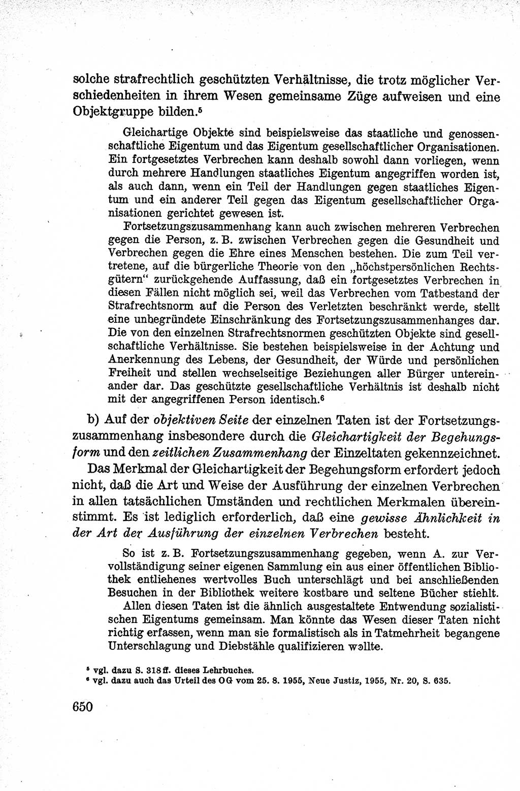 Lehrbuch des Strafrechts der Deutschen Demokratischen Republik (DDR), Allgemeiner Teil 1959, Seite 650 (Lb. Strafr. DDR AT 1959, S. 650)