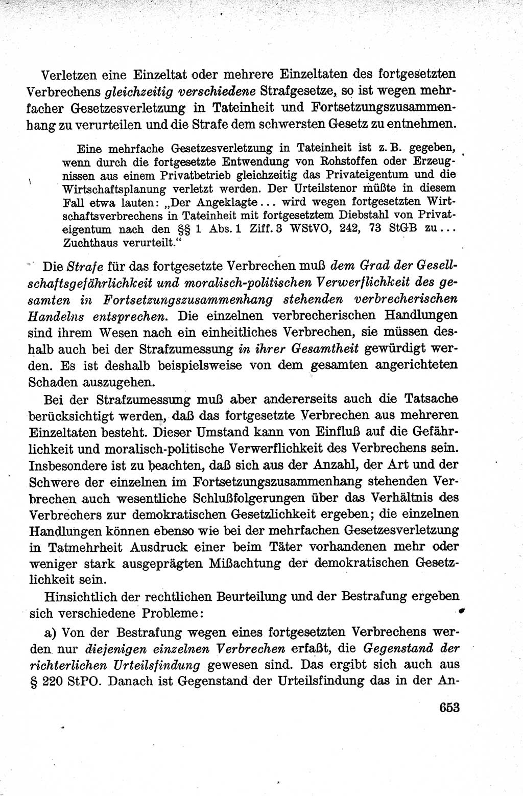 Lehrbuch des Strafrechts der Deutschen Demokratischen Republik (DDR), Allgemeiner Teil 1959, Seite 653 (Lb. Strafr. DDR AT 1959, S. 653)