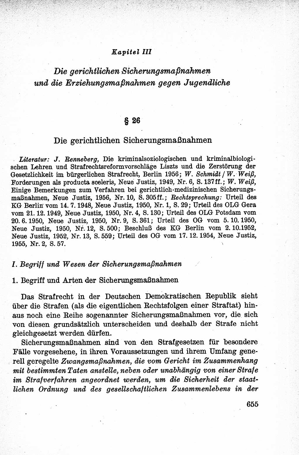Lehrbuch des Strafrechts der Deutschen Demokratischen Republik (DDR), Allgemeiner Teil 1959, Seite 655 (Lb. Strafr. DDR AT 1959, S. 655)