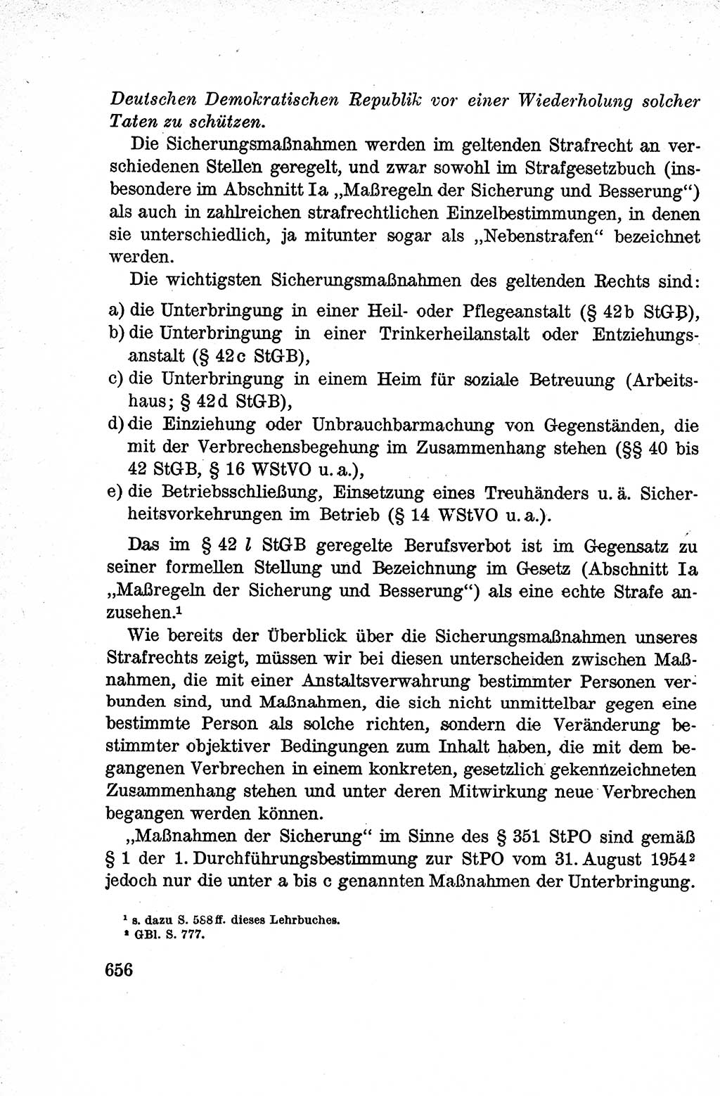 Lehrbuch des Strafrechts der Deutschen Demokratischen Republik (DDR), Allgemeiner Teil 1959, Seite 656 (Lb. Strafr. DDR AT 1959, S. 656)
