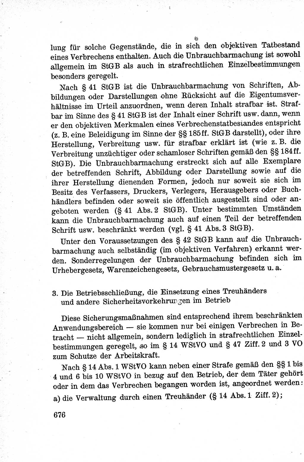 Lehrbuch des Strafrechts der Deutschen Demokratischen Republik (DDR), Allgemeiner Teil 1959, Seite 676 (Lb. Strafr. DDR AT 1959, S. 676)