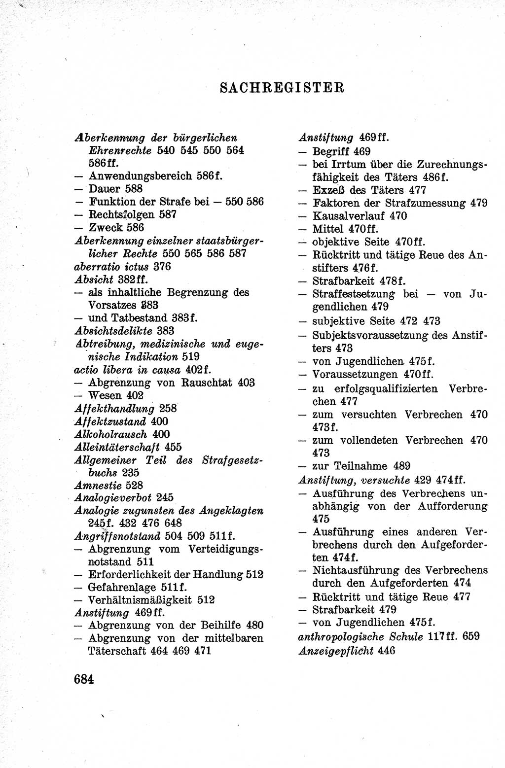 Lehrbuch des Strafrechts der Deutschen Demokratischen Republik (DDR), Allgemeiner Teil 1959, Seite 684 (Lb. Strafr. DDR AT 1959, S. 684)