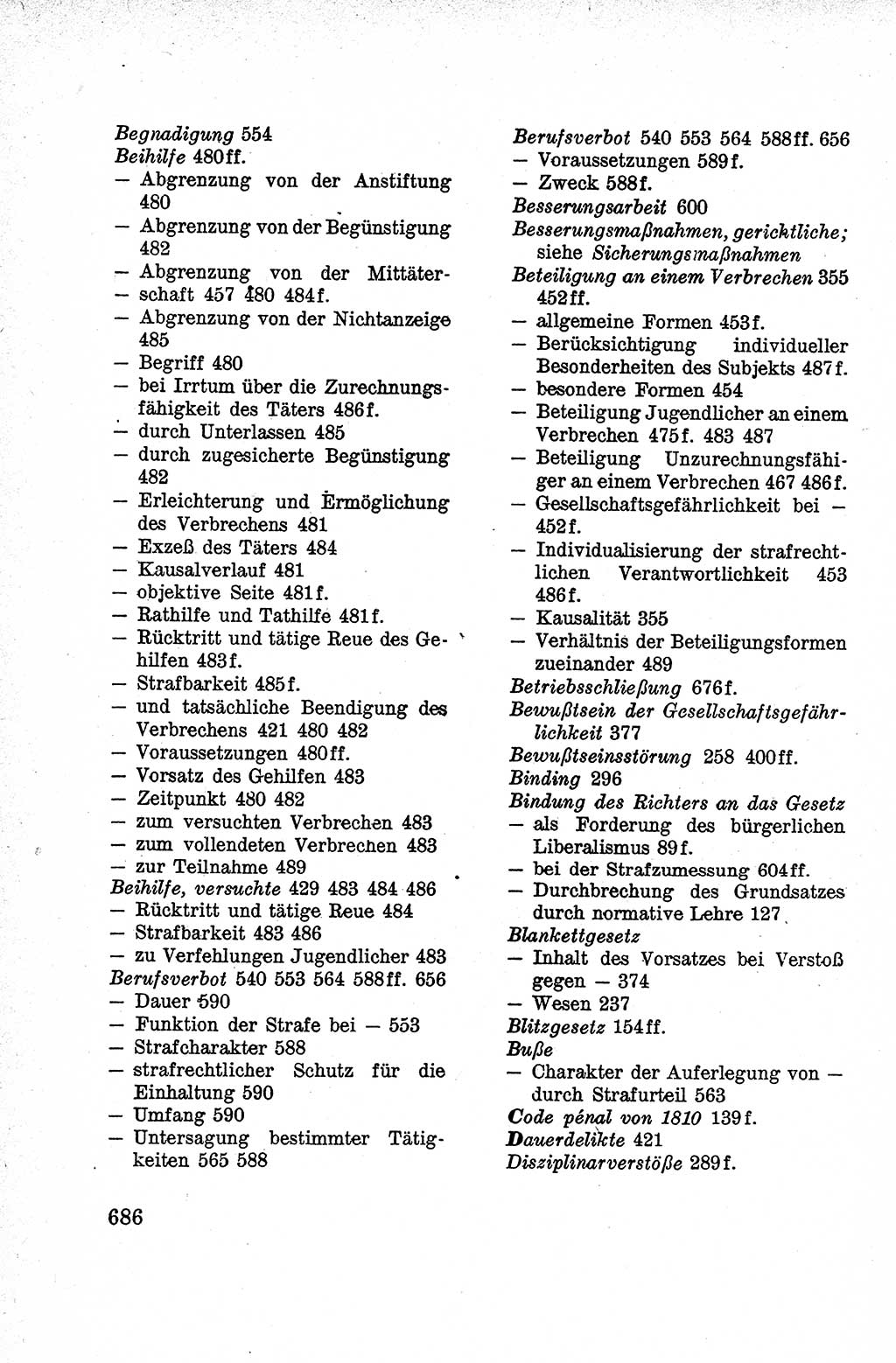 Lehrbuch des Strafrechts der Deutschen Demokratischen Republik (DDR), Allgemeiner Teil 1959, Seite 686 (Lb. Strafr. DDR AT 1959, S. 686)