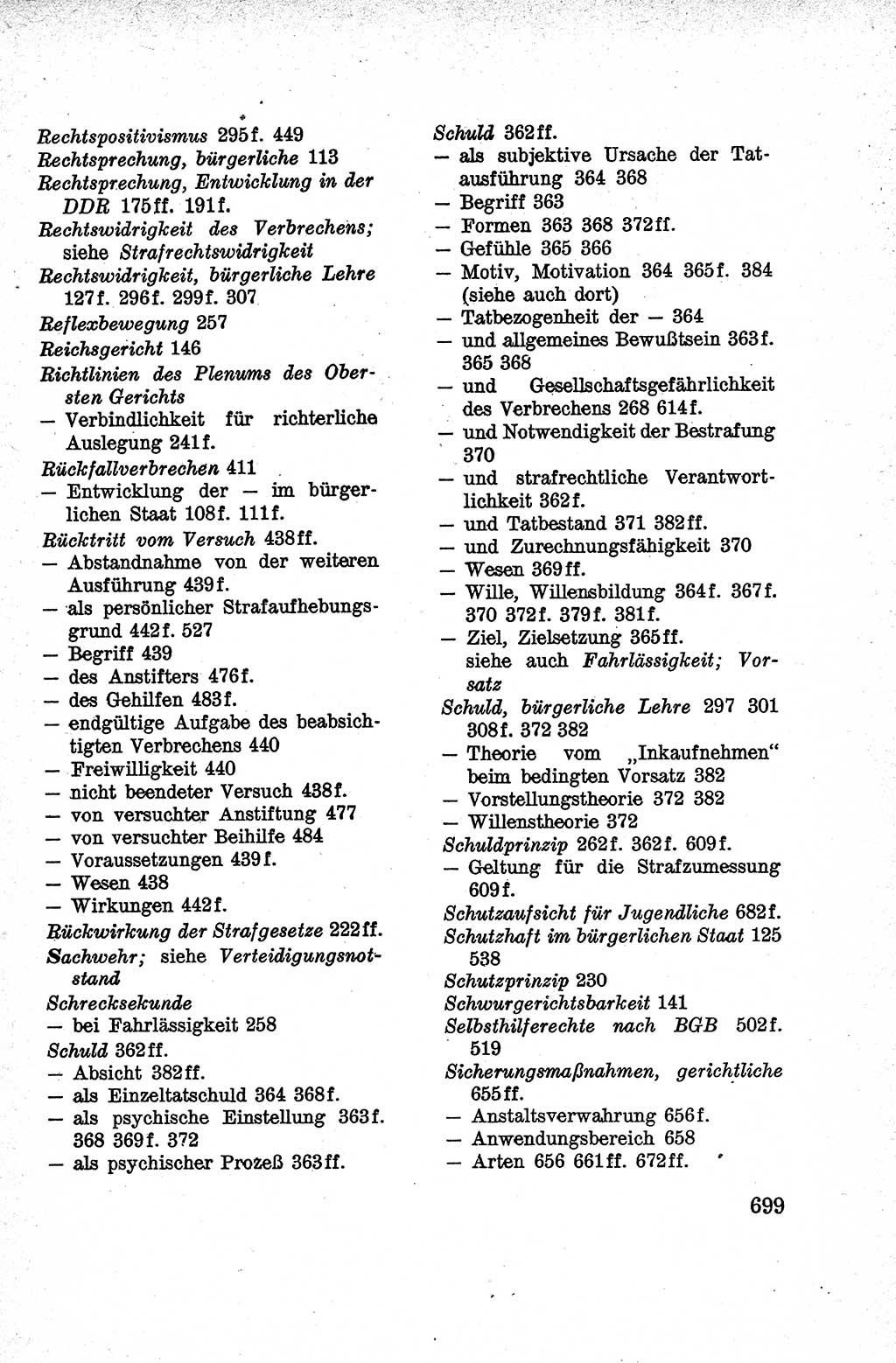 Lehrbuch des Strafrechts der Deutschen Demokratischen Republik (DDR), Allgemeiner Teil 1959, Seite 699 (Lb. Strafr. DDR AT 1959, S. 699)