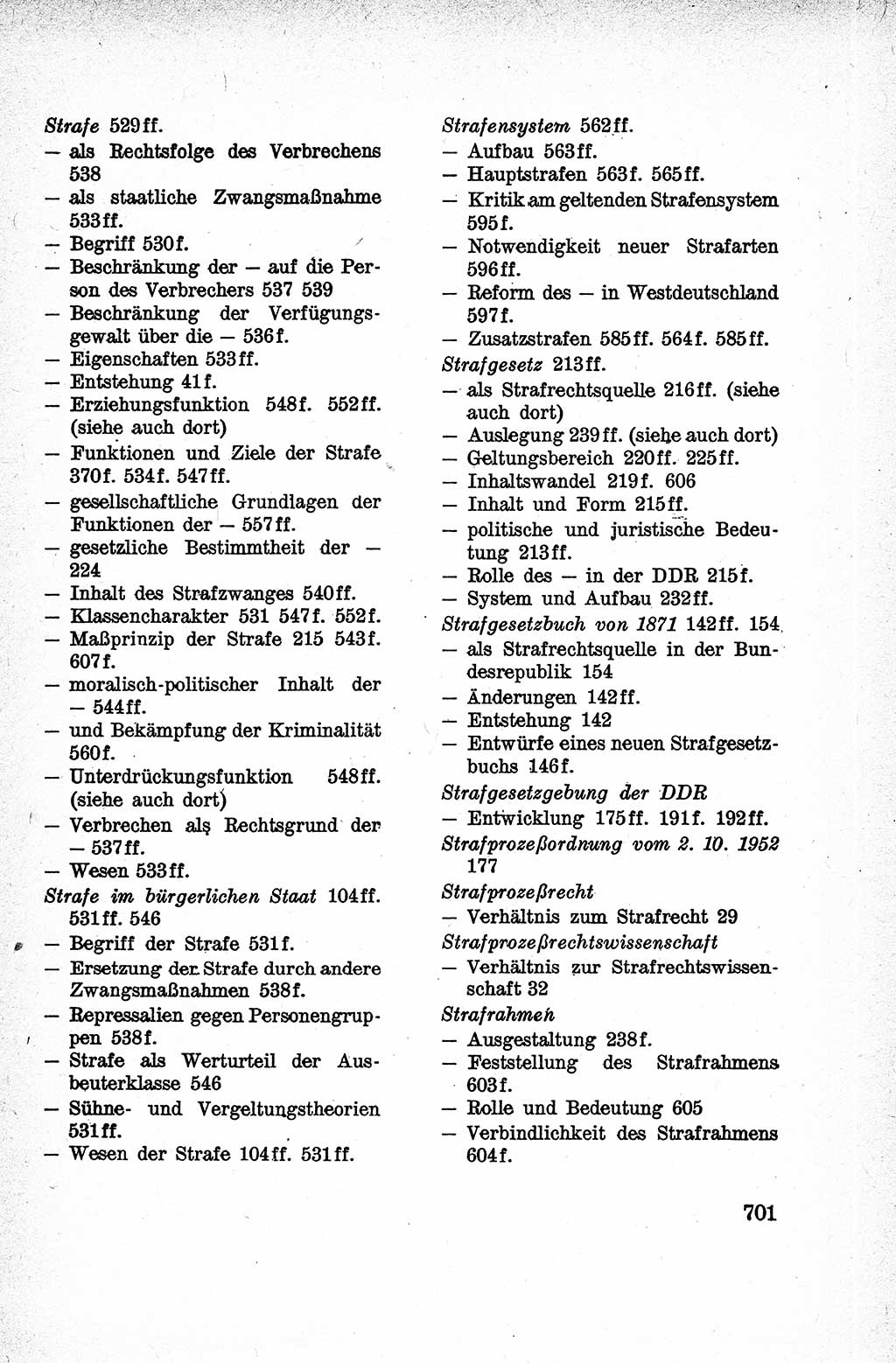 Lehrbuch des Strafrechts der Deutschen Demokratischen Republik (DDR), Allgemeiner Teil 1959, Seite 701 (Lb. Strafr. DDR AT 1959, S. 701)
