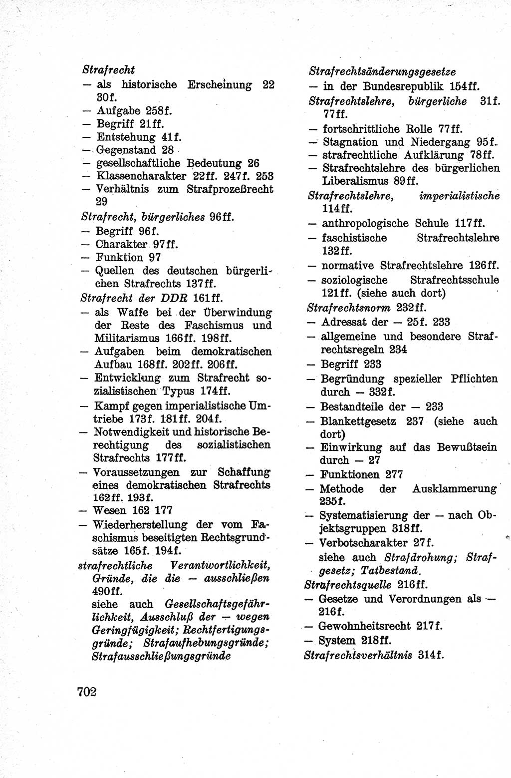 Lehrbuch des Strafrechts der Deutschen Demokratischen Republik (DDR), Allgemeiner Teil 1959, Seite 702 (Lb. Strafr. DDR AT 1959, S. 702)