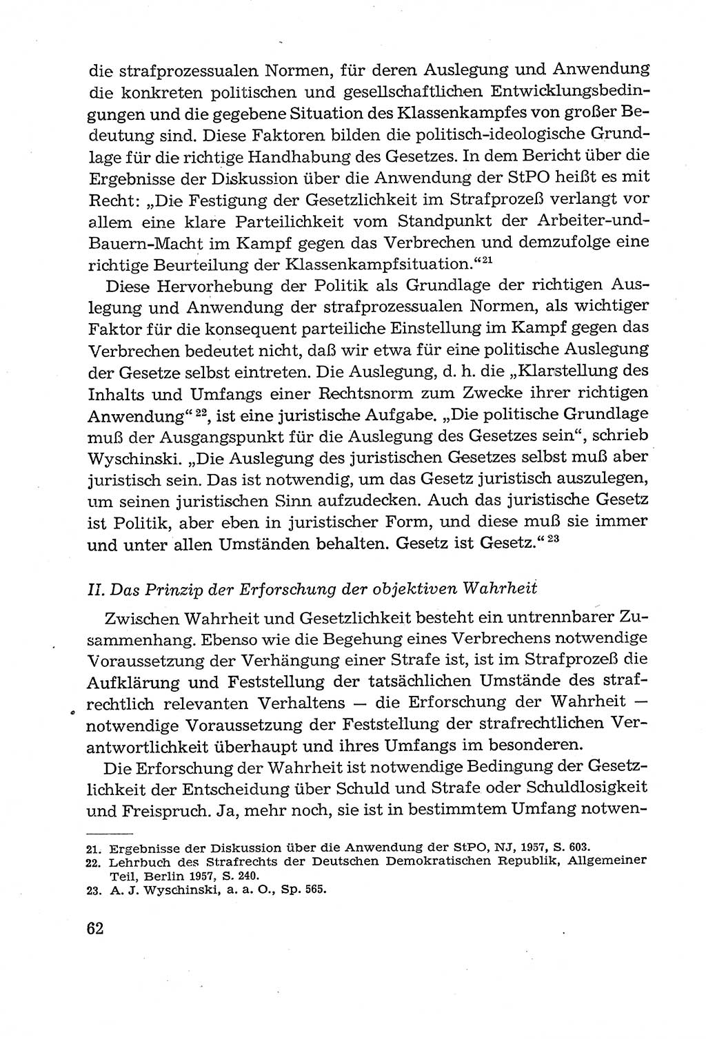 Leitfaden des Strafprozeßrechts der Deutschen Demokratischen Republik (DDR) 1959, Seite 62 (LF StPR DDR 1959, S. 62)